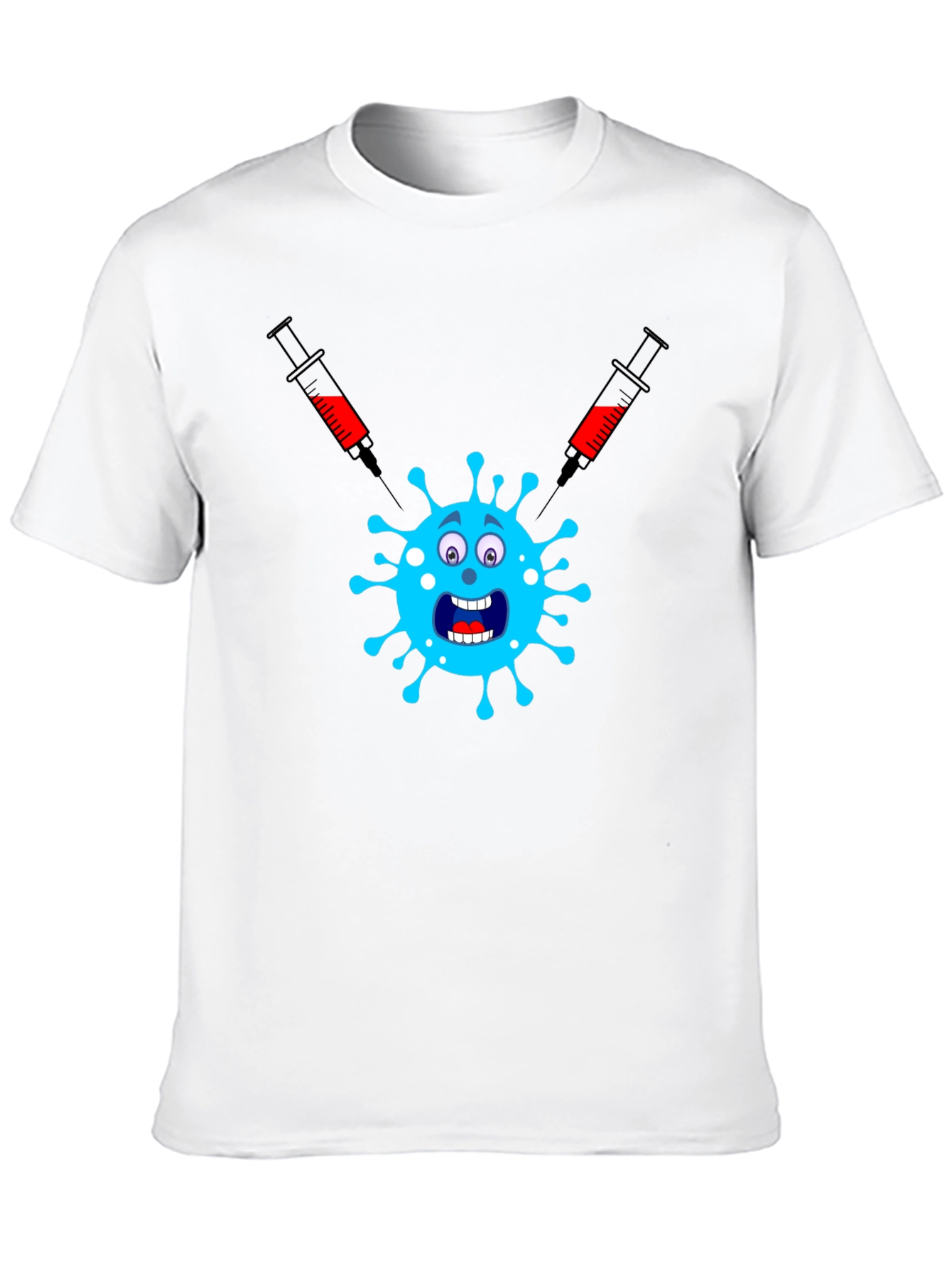 Black Vaccinated Virus Black T-Shirt view 10