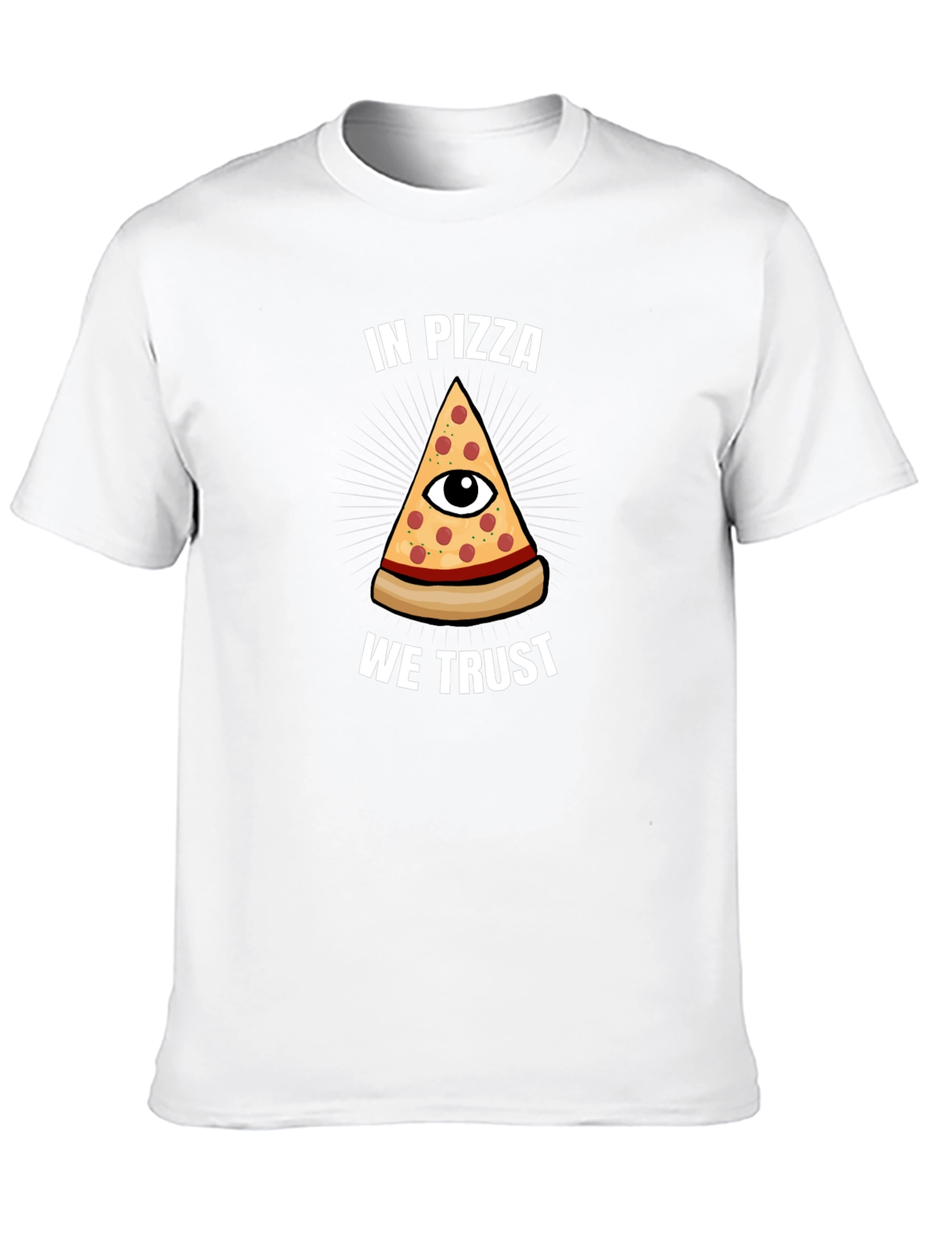 Black In Pizza We Trust T-Shirt - Funny Graphic Tee view 10