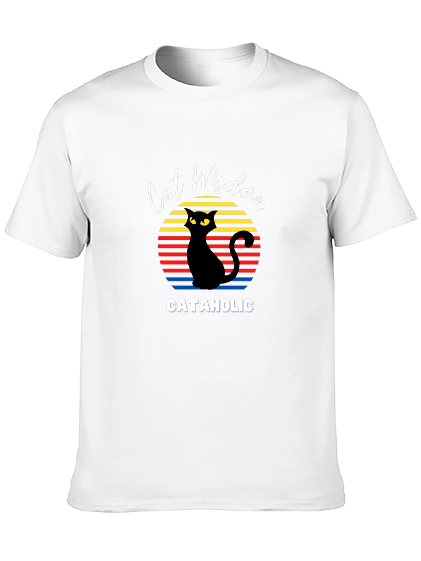 Black Cat Wisdom Cataholic Graphic T-Shirt view 10