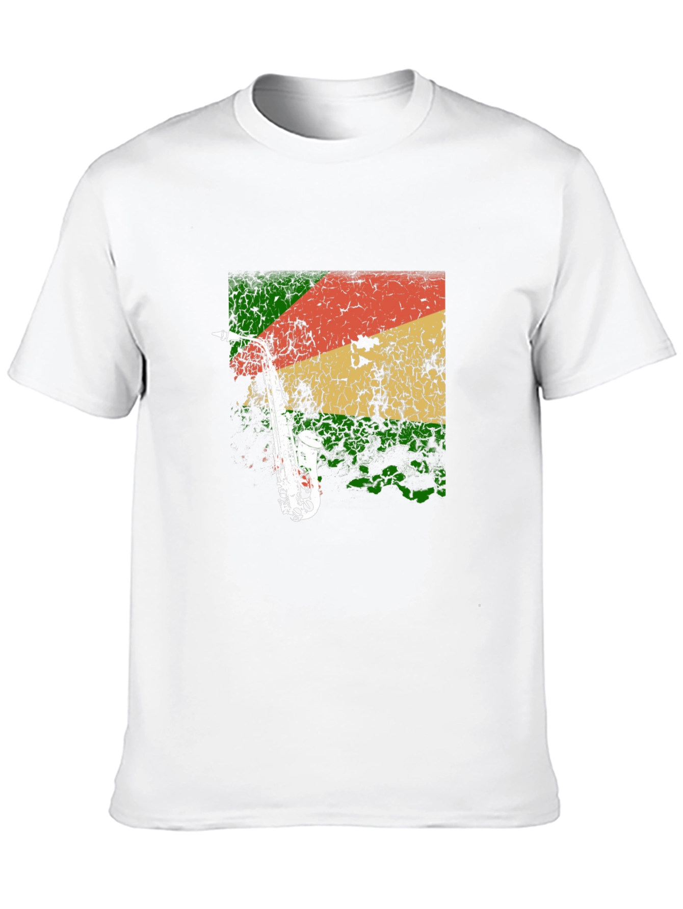 Black Saxophone Reggae T-Shirt - Cool Music Tee view 10