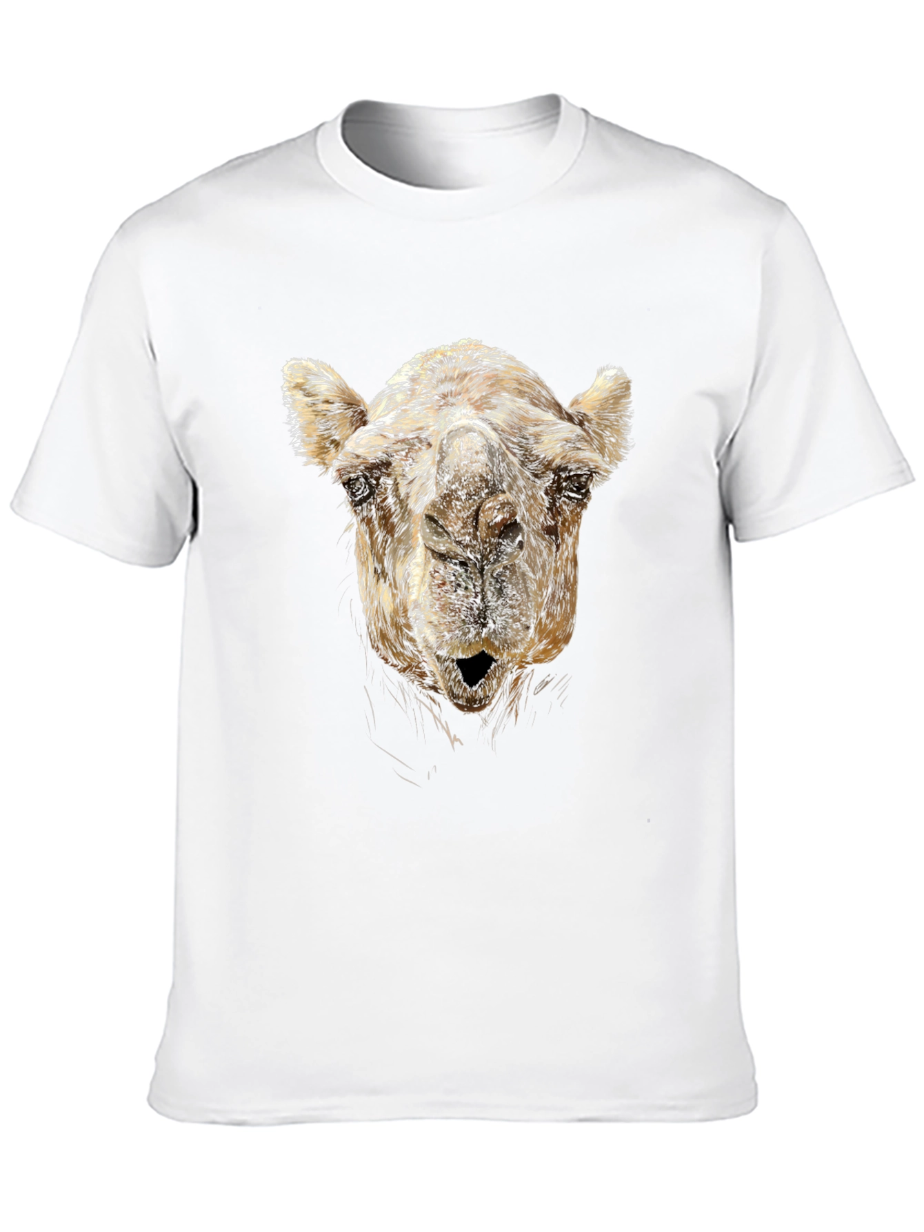 Black Camel Face Graphic Print Black T-Shirt view 10