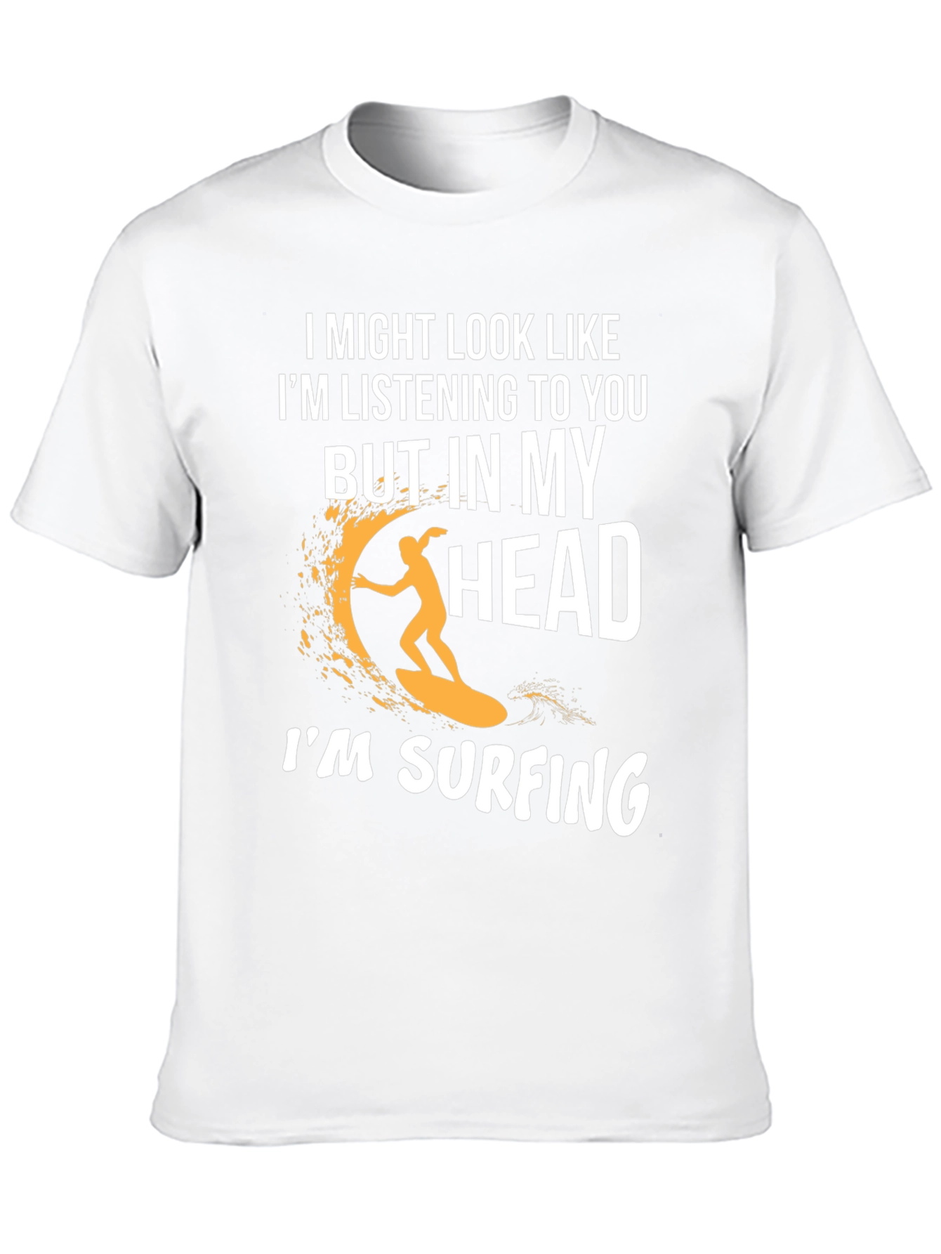 Black Surfing Head T-Shirt - Funny Novelty Tee view 10