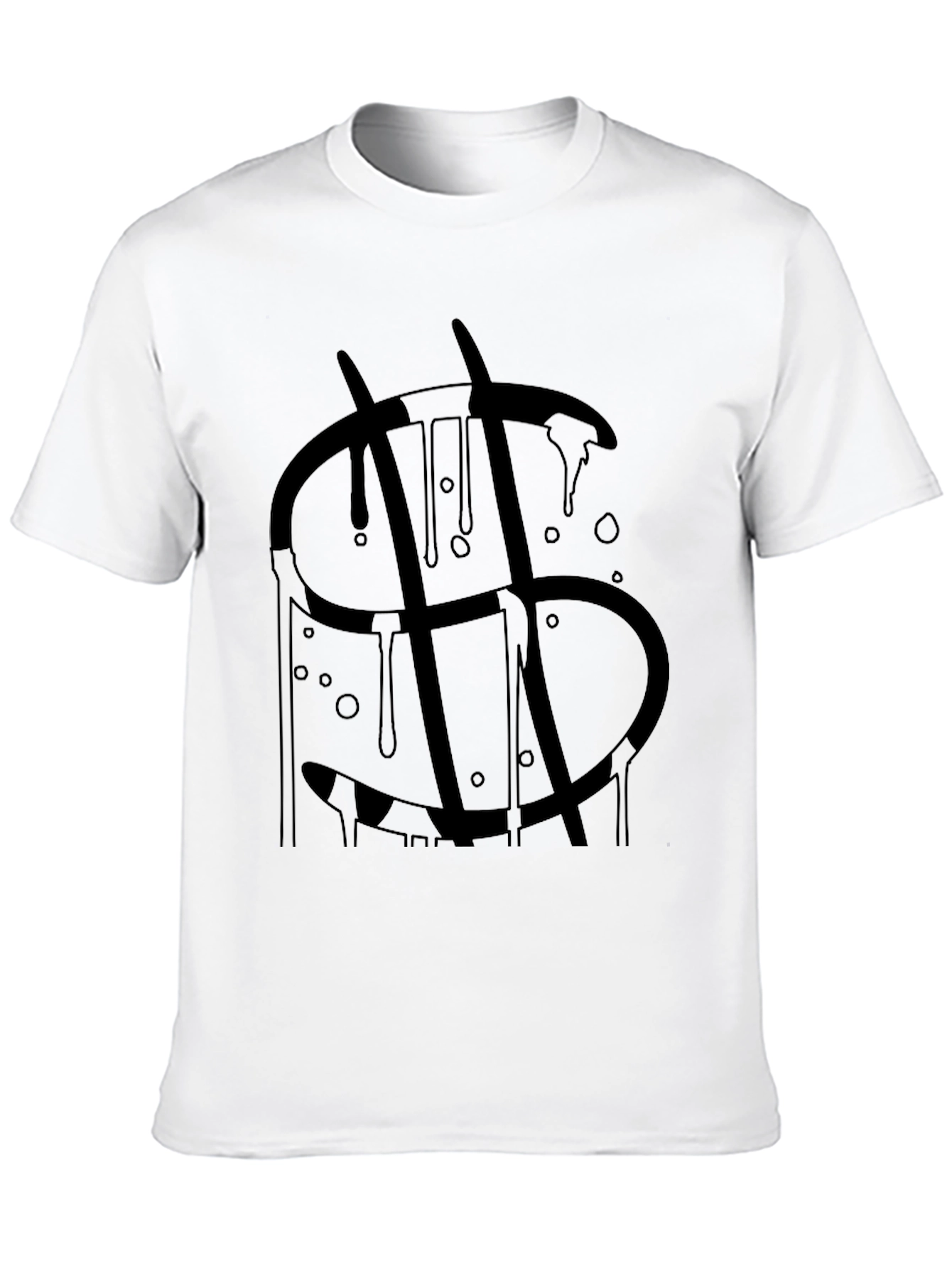 Black Dripping Dollar Sign Black T-Shirt view 10
