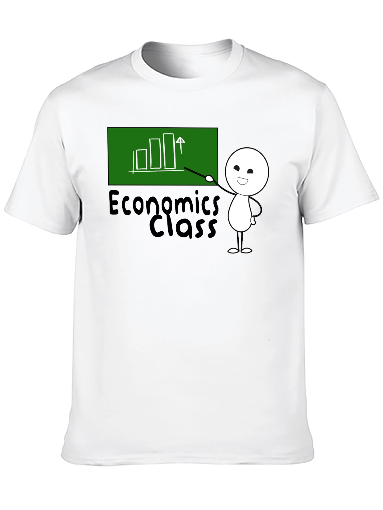 Black Economics Class T-Shirt - Cute Stick Figure view 10
