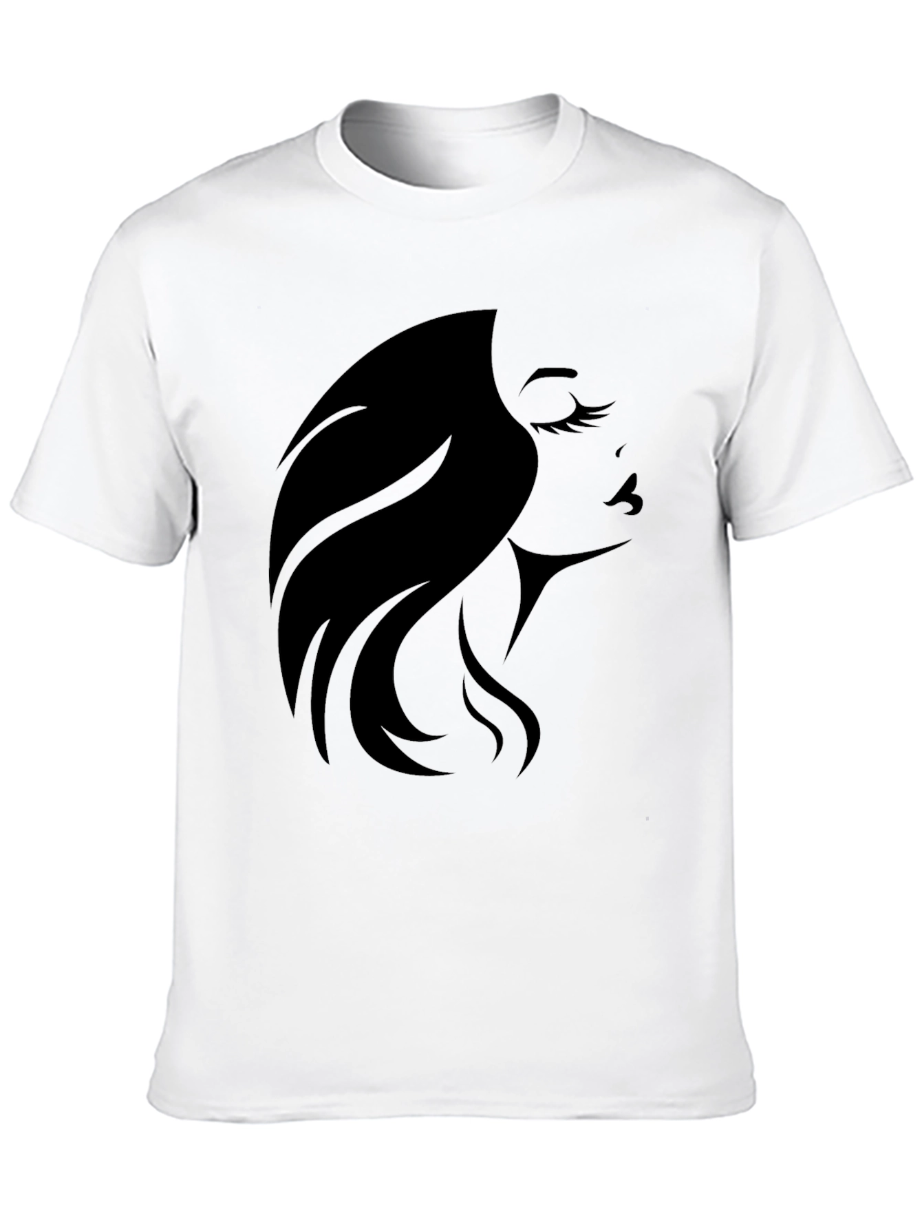 Black Elegant Woman Silhouette Graphic Tee - Black view 10