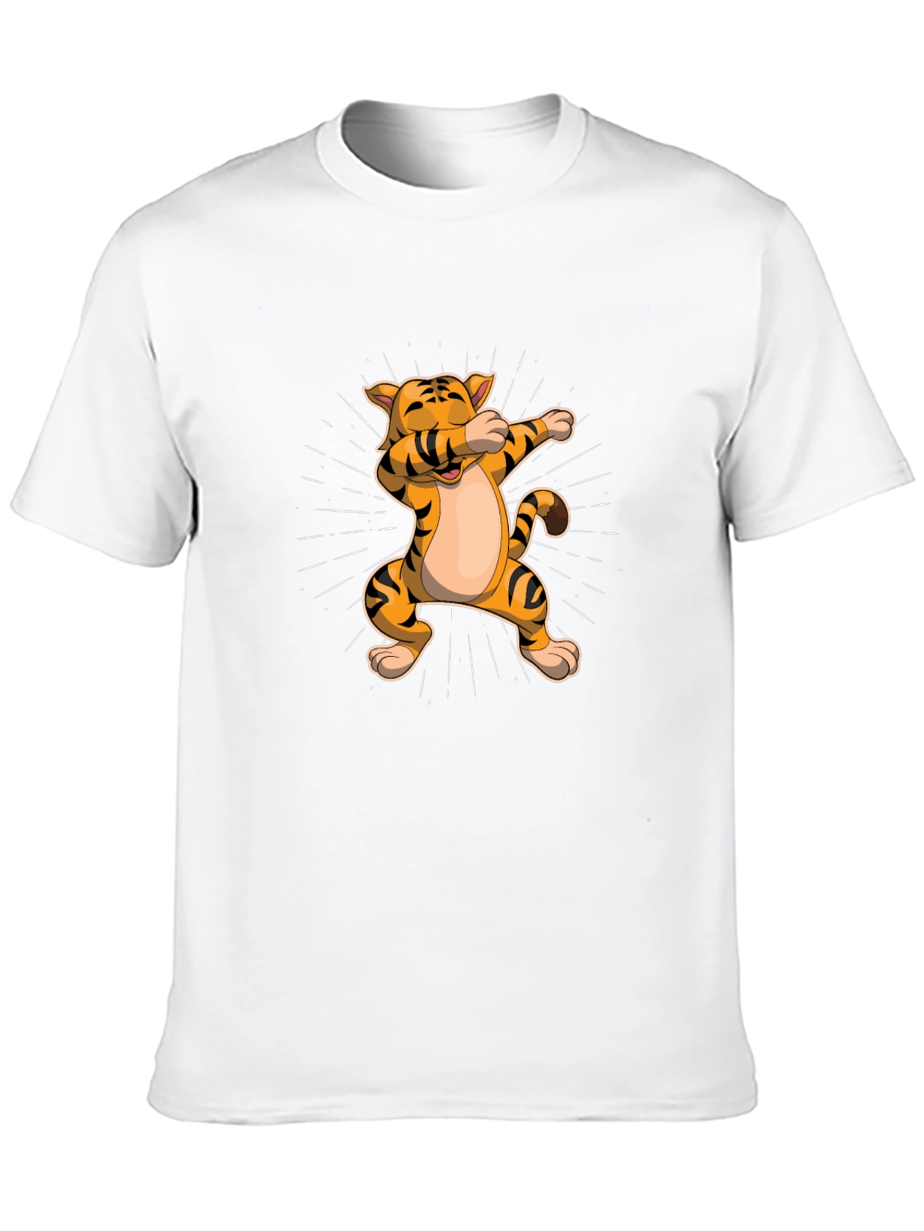 Black Dabbing Tiger Graphic Tee - Trendy Black T-Shirt view 10
