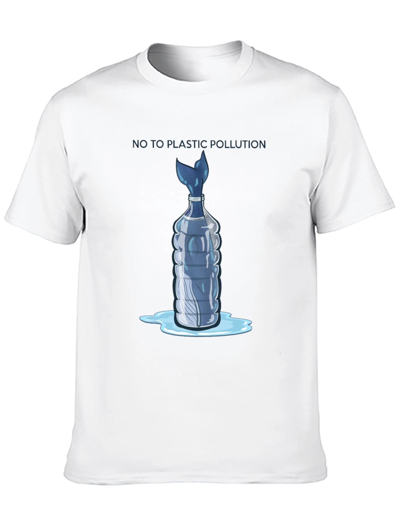 Black Eco-Friendly "No Plastic Pollution" Graphic Tee view 10