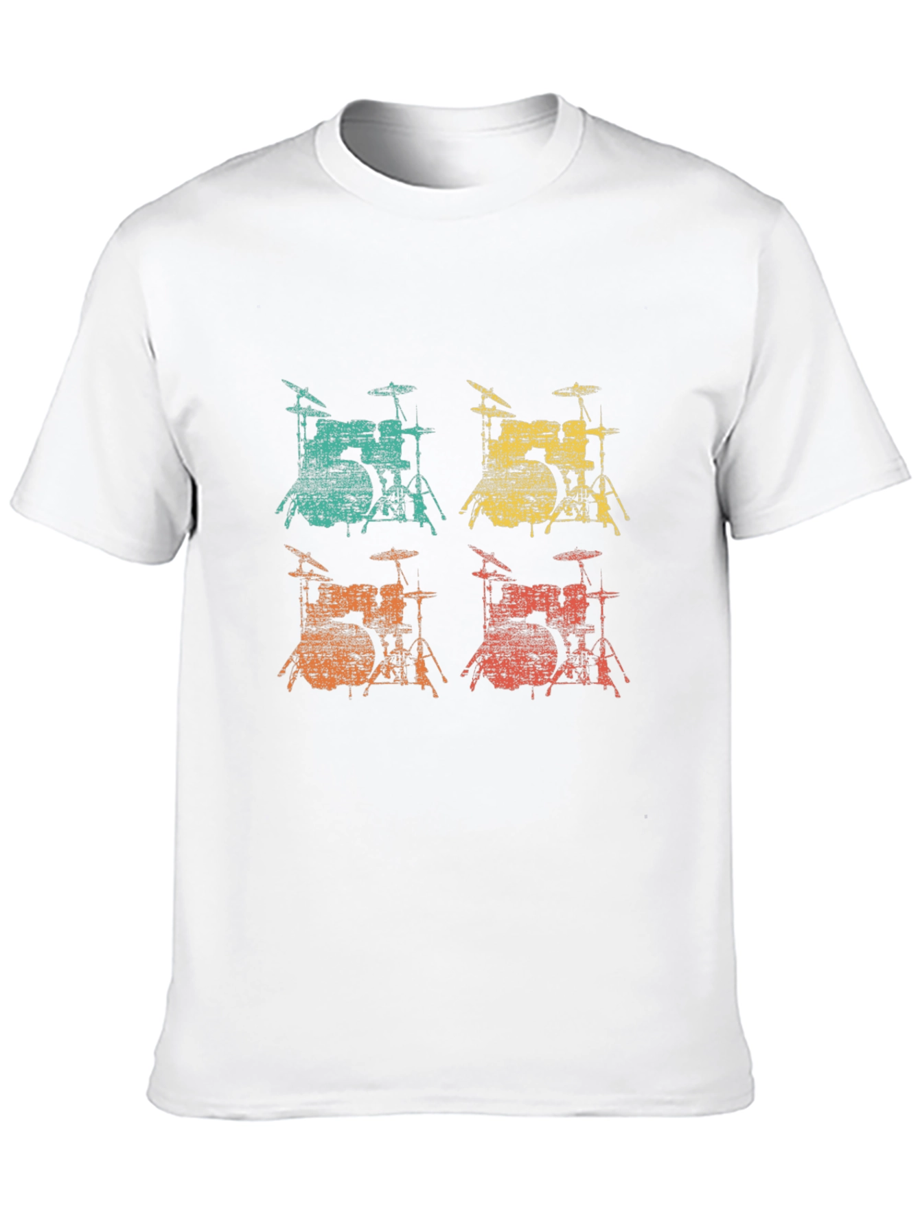 Black Retro Drum Set T-Shirt - Music Lover Tee view 10