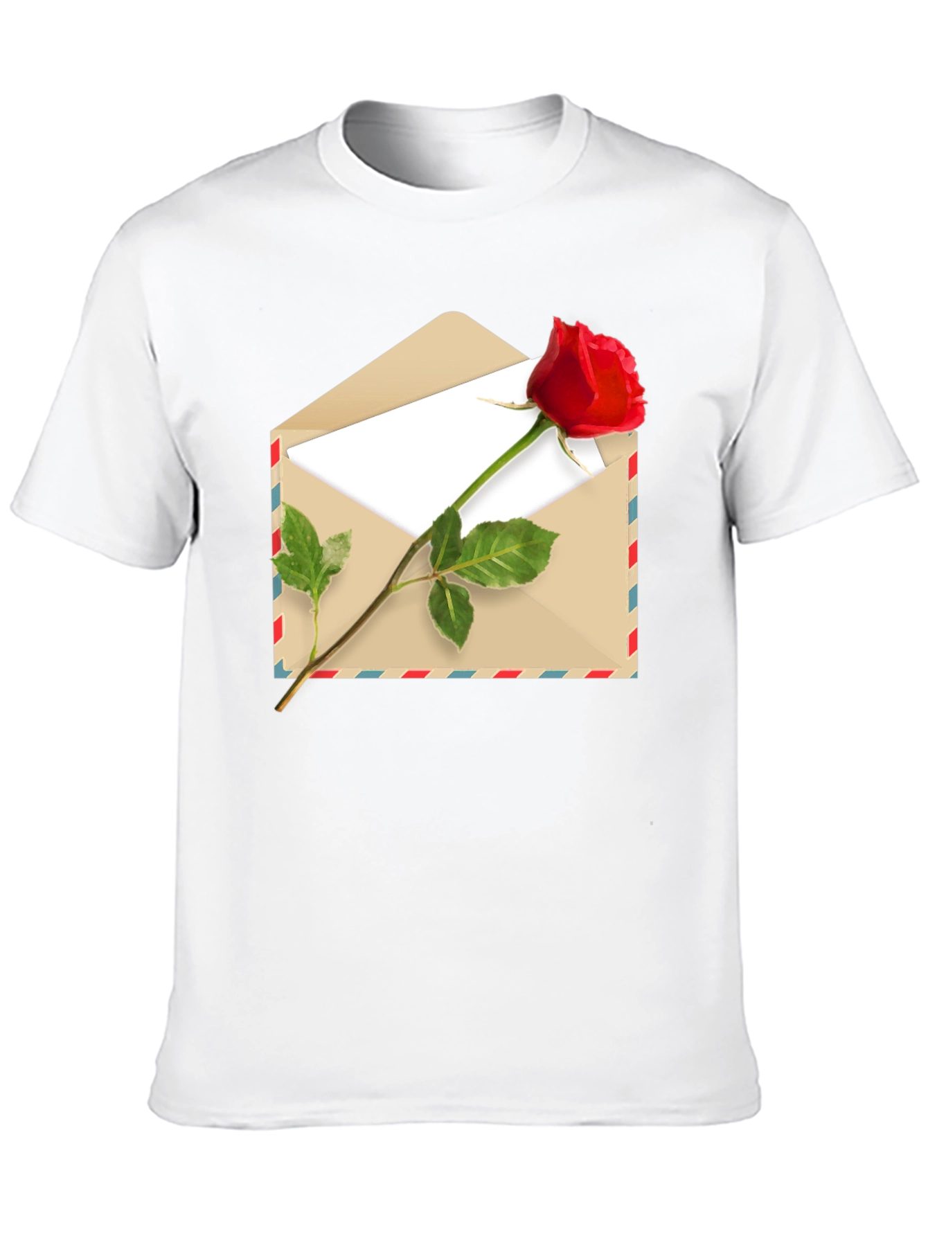 Black Romantic Rose Envelope Graphic Tee - Black view 10