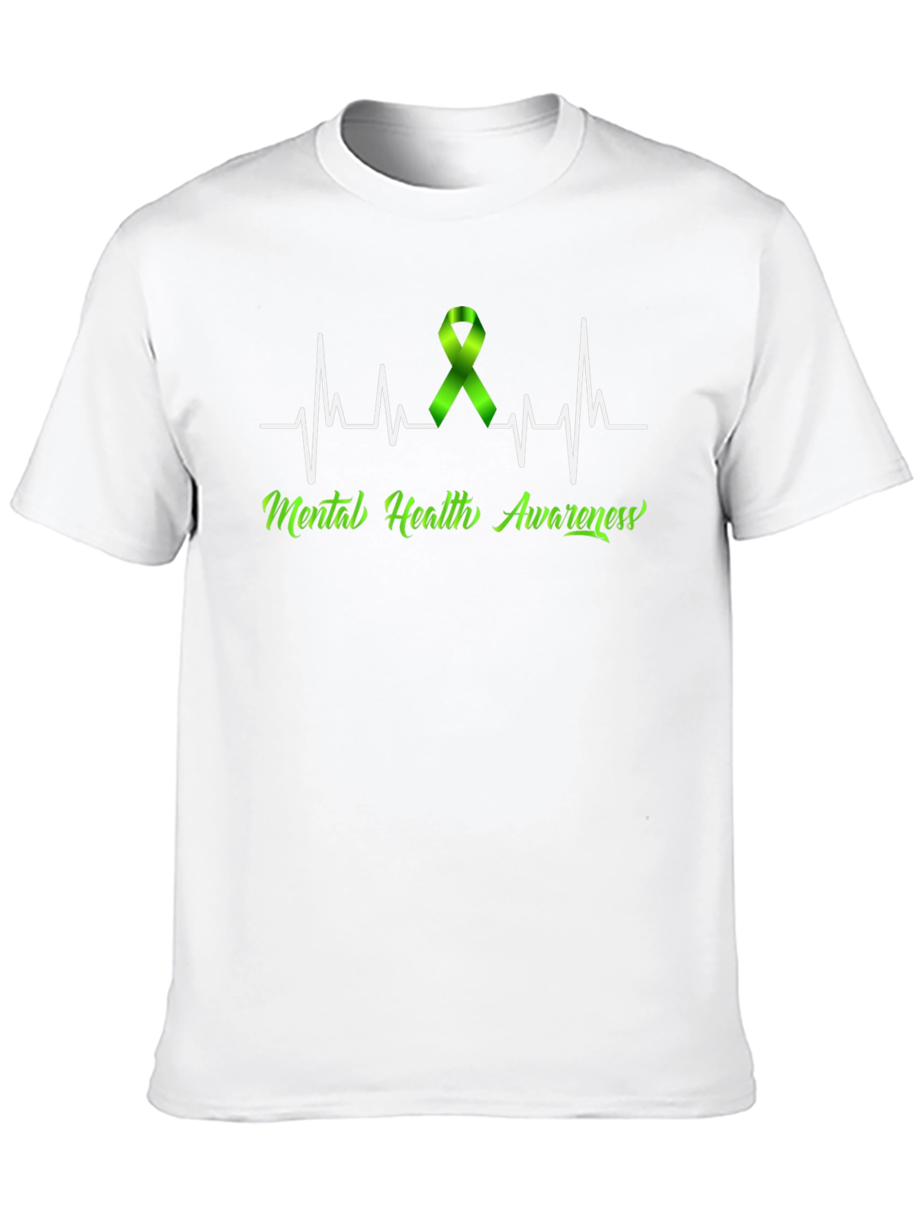 Black Mental Health Awareness Heartbeat T-Shirt view 10