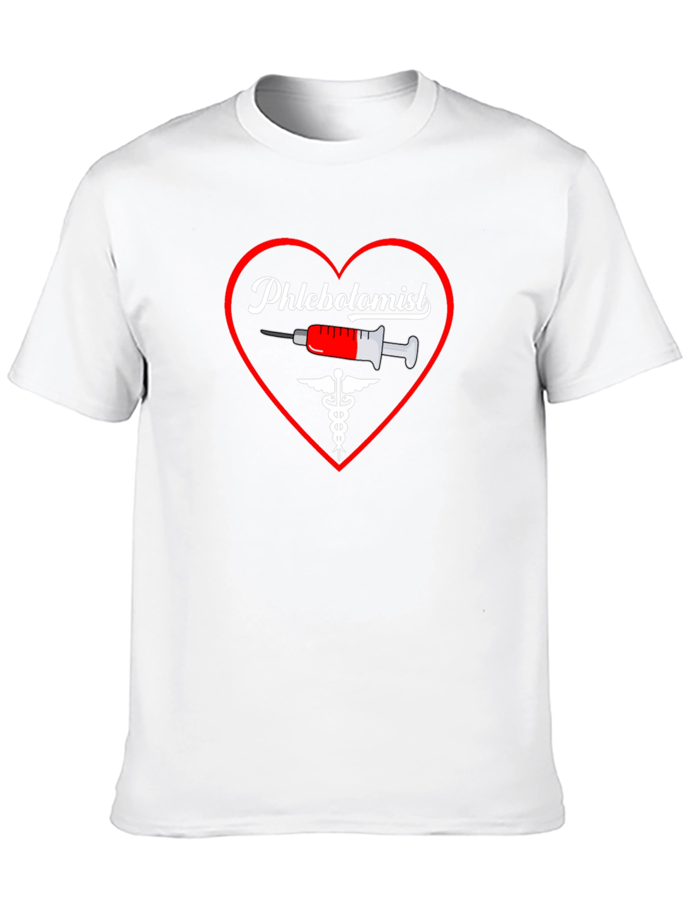 Black Phlebotomist Heart Graphic T-Shirt view 10
