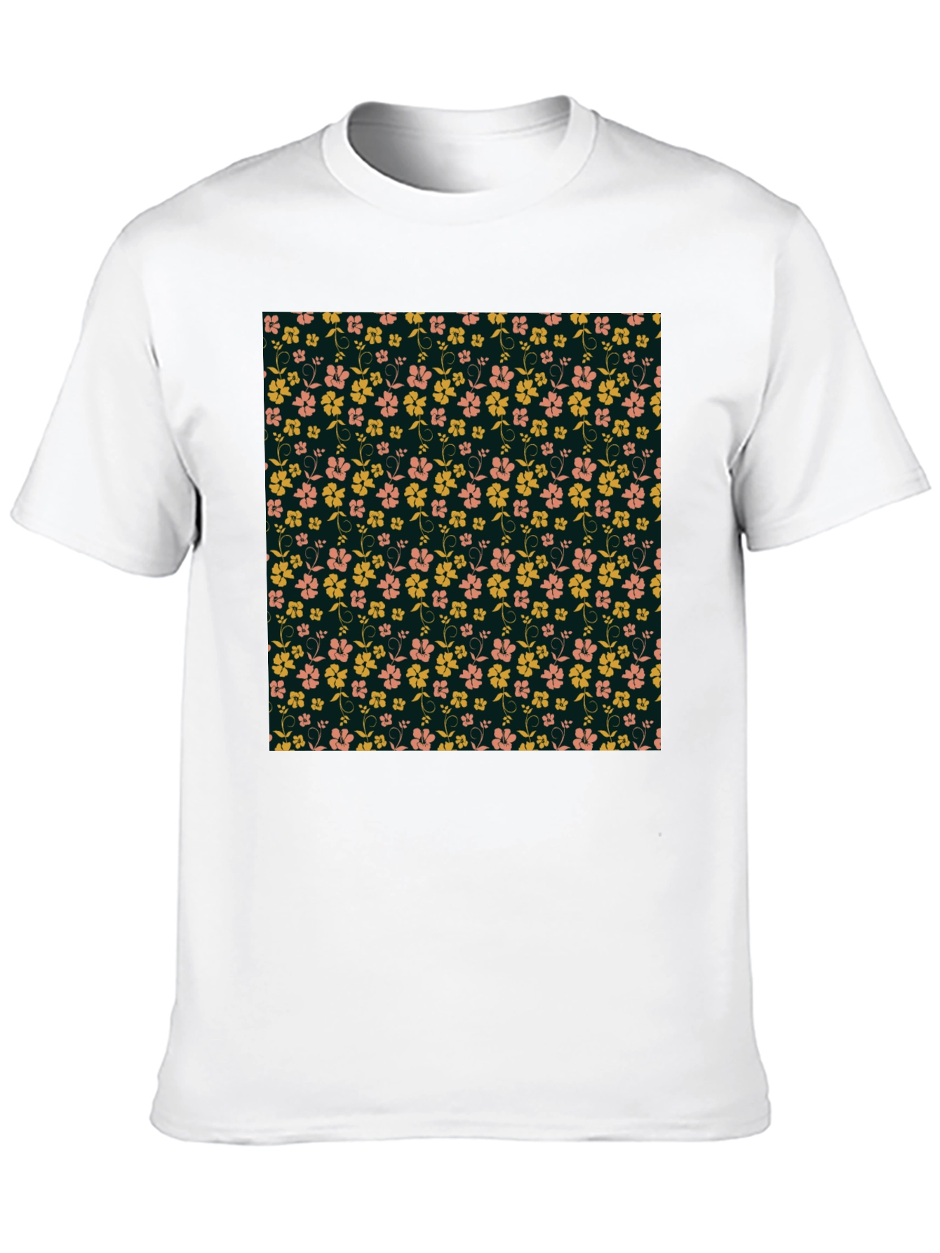 Black Floral Print T-Shirt - Stylish Casual Wear view 10