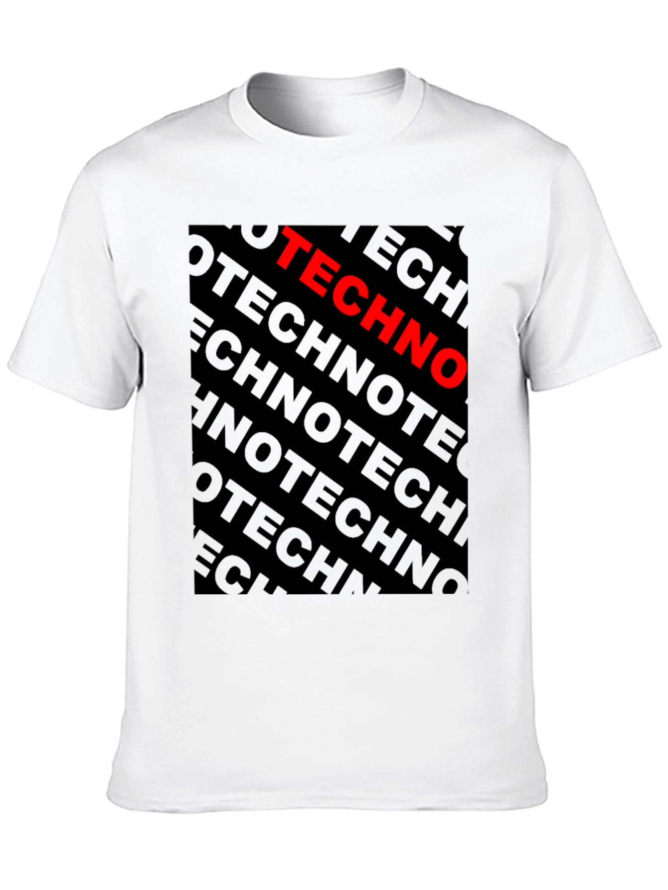 Black Techno Bold Graphic Black T-Shirt view 10
