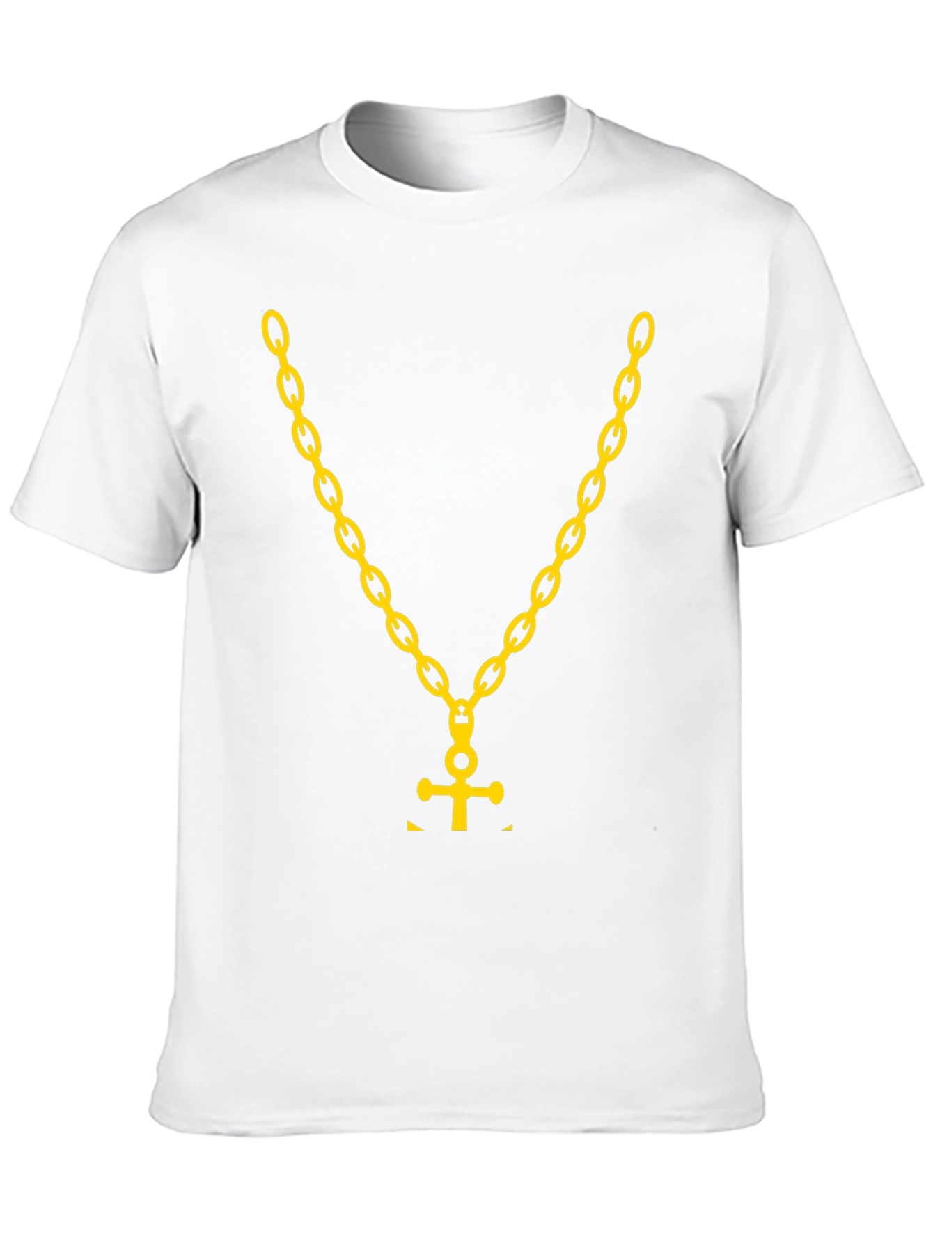 Black Black T-Shirt with Gold Chain Anchor Graphic view 10