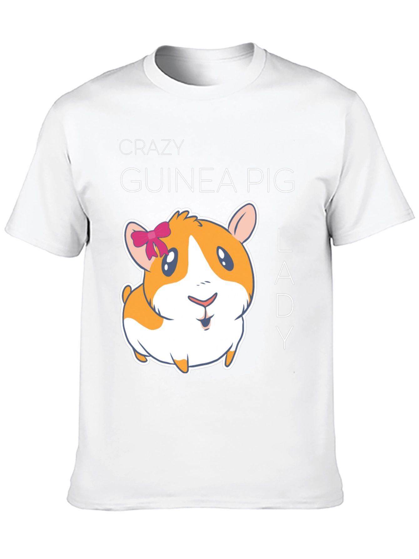 Black Crazy Guinea Pig Lady T-Shirt view 10