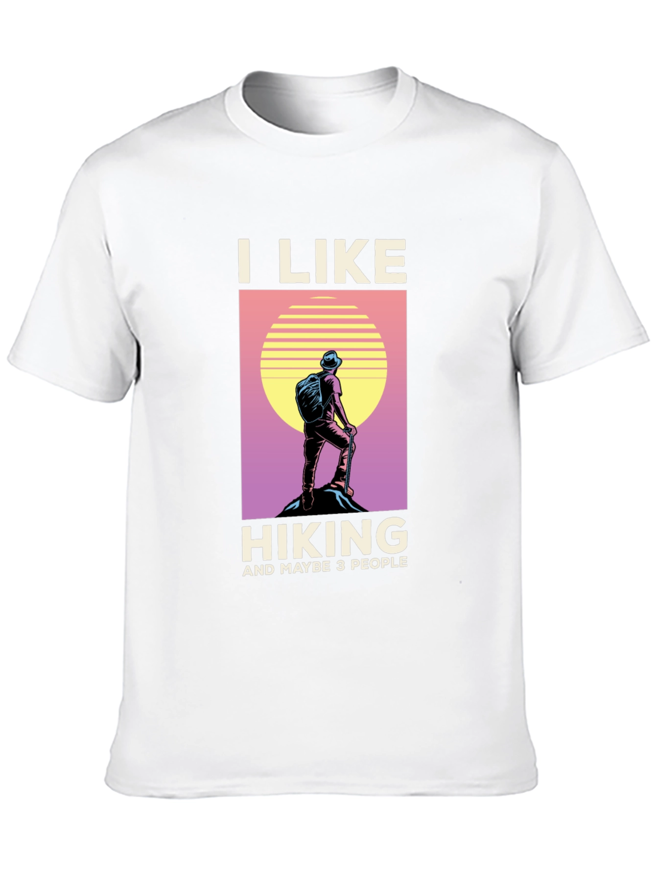 Black I Like Hiking T-Shirt - Funny Outdoor Adventure Tee view 10