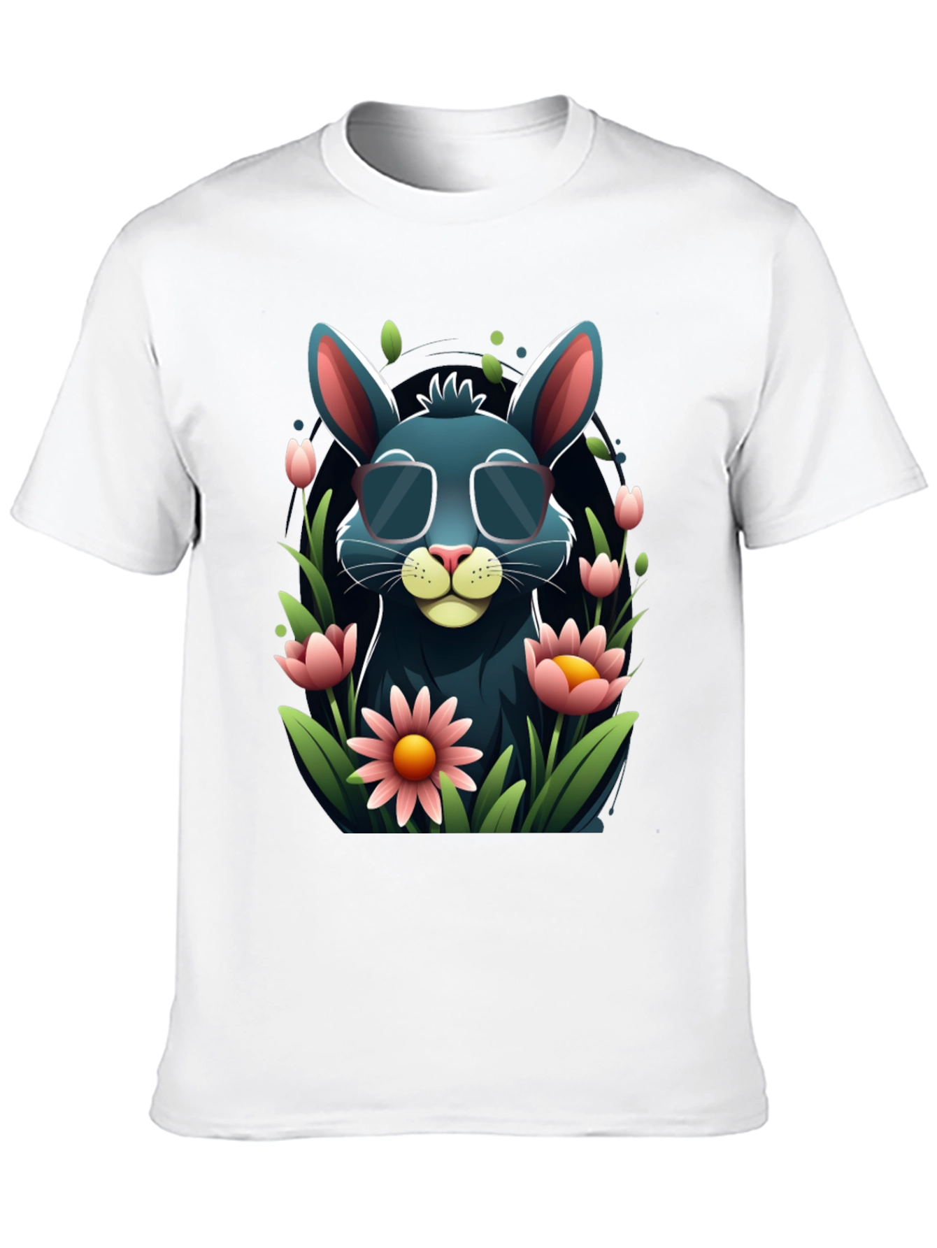 Black Cool Bunny in Shades Graphic Tee view 10