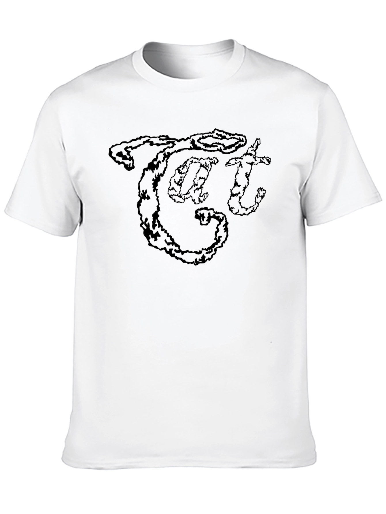 Black Edgy "Cat" Graphic Black T-Shirt view 10