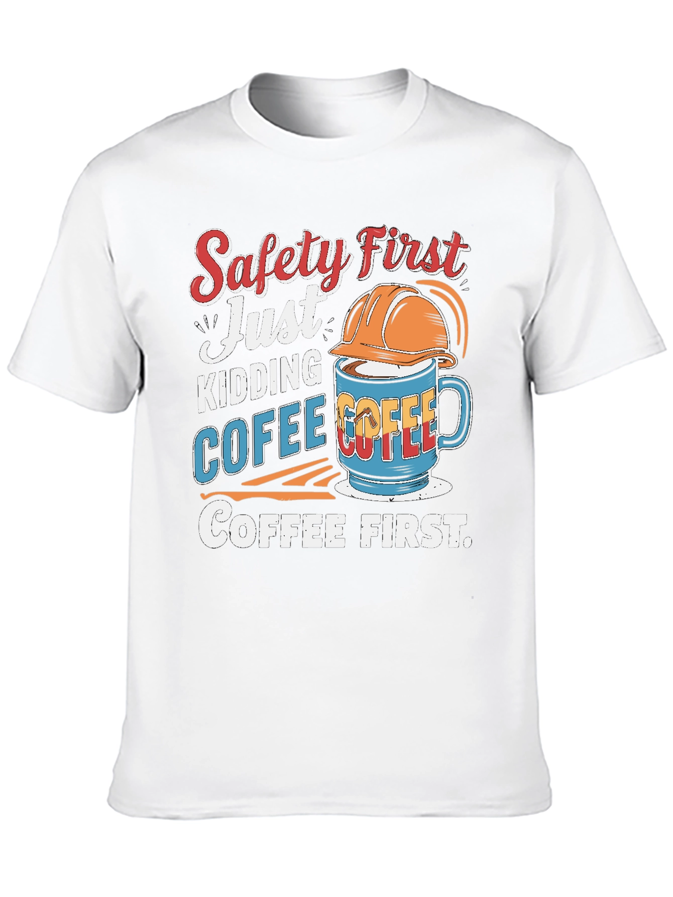 Black Safety First Coffee T-Shirt view 10