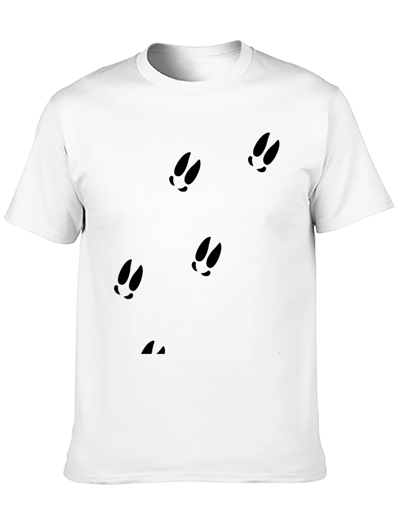 Black Black Tee with Animal Tracks Pattern view 10