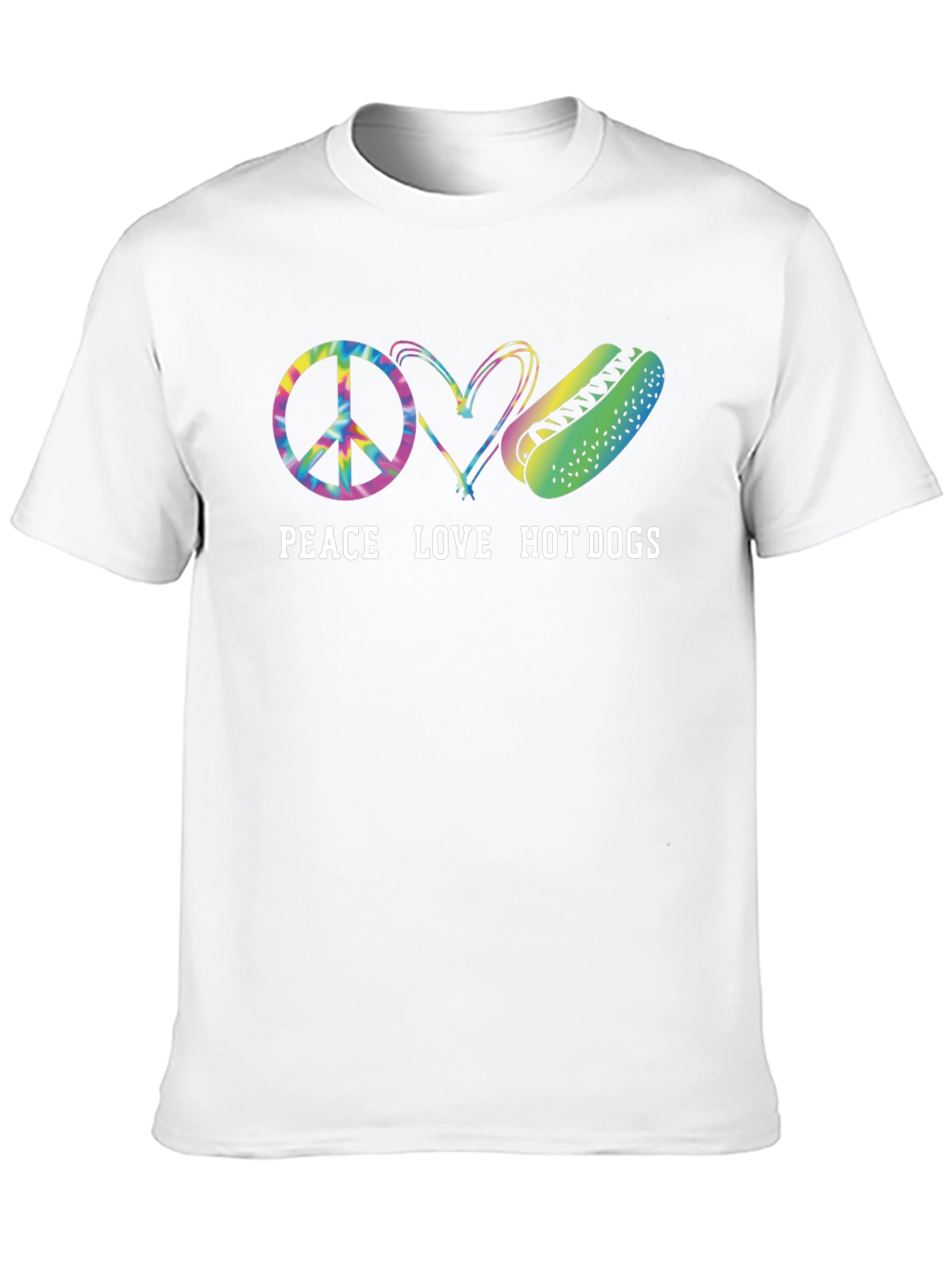 Black Peace Love Hot Dogs Graphic Tee view 10