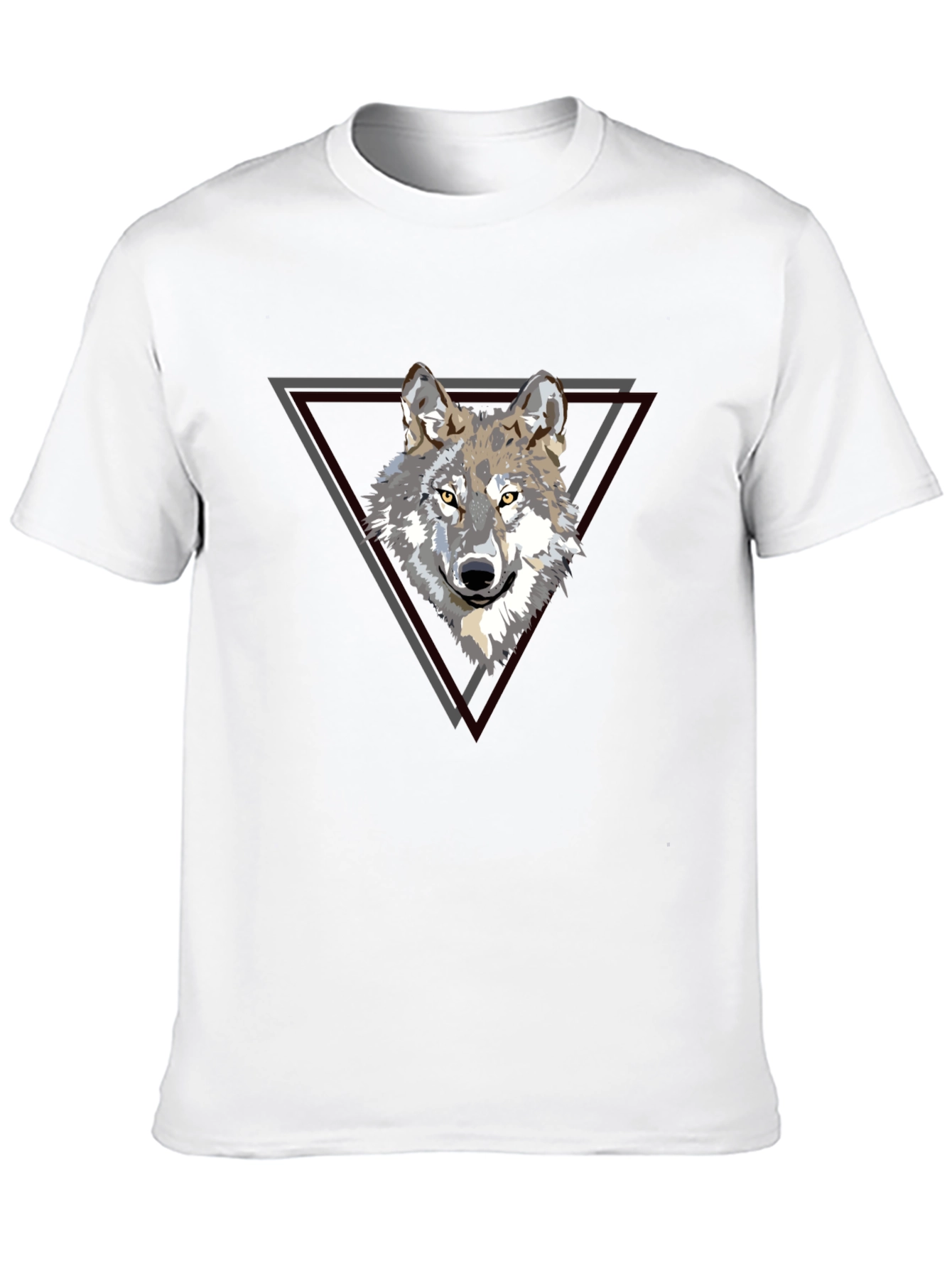 Black Wolf Triangle Graphic Print Tee - Black view 10