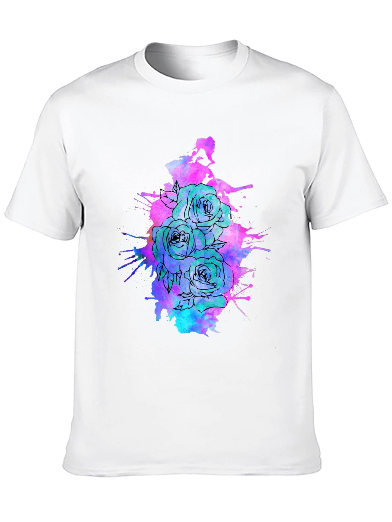 Floral Ink Splatter T-Shirt - Unique Graphic Tee - 10