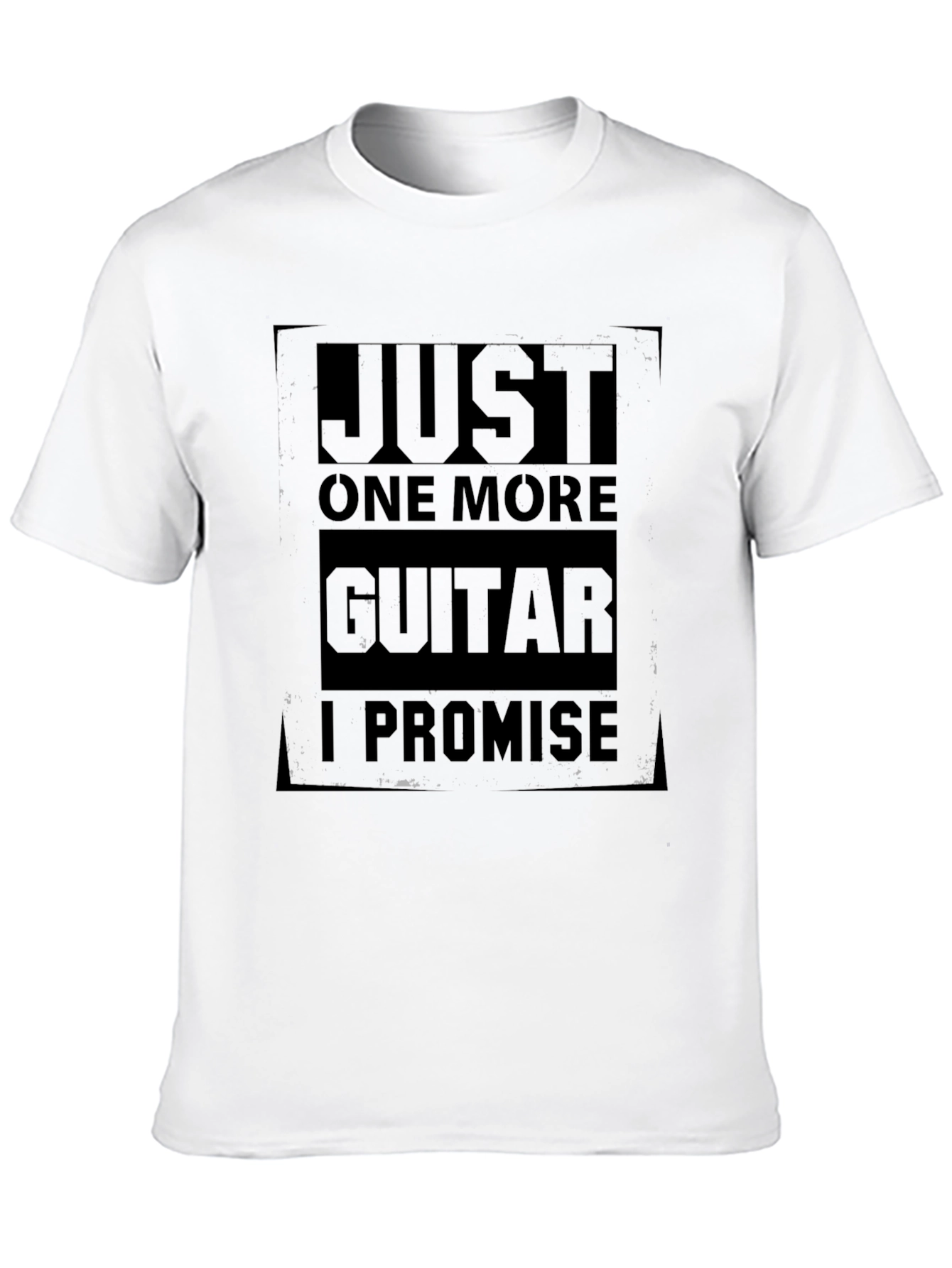 Black Just One More Guitar T-Shirt - Musician Humor Tee view 10