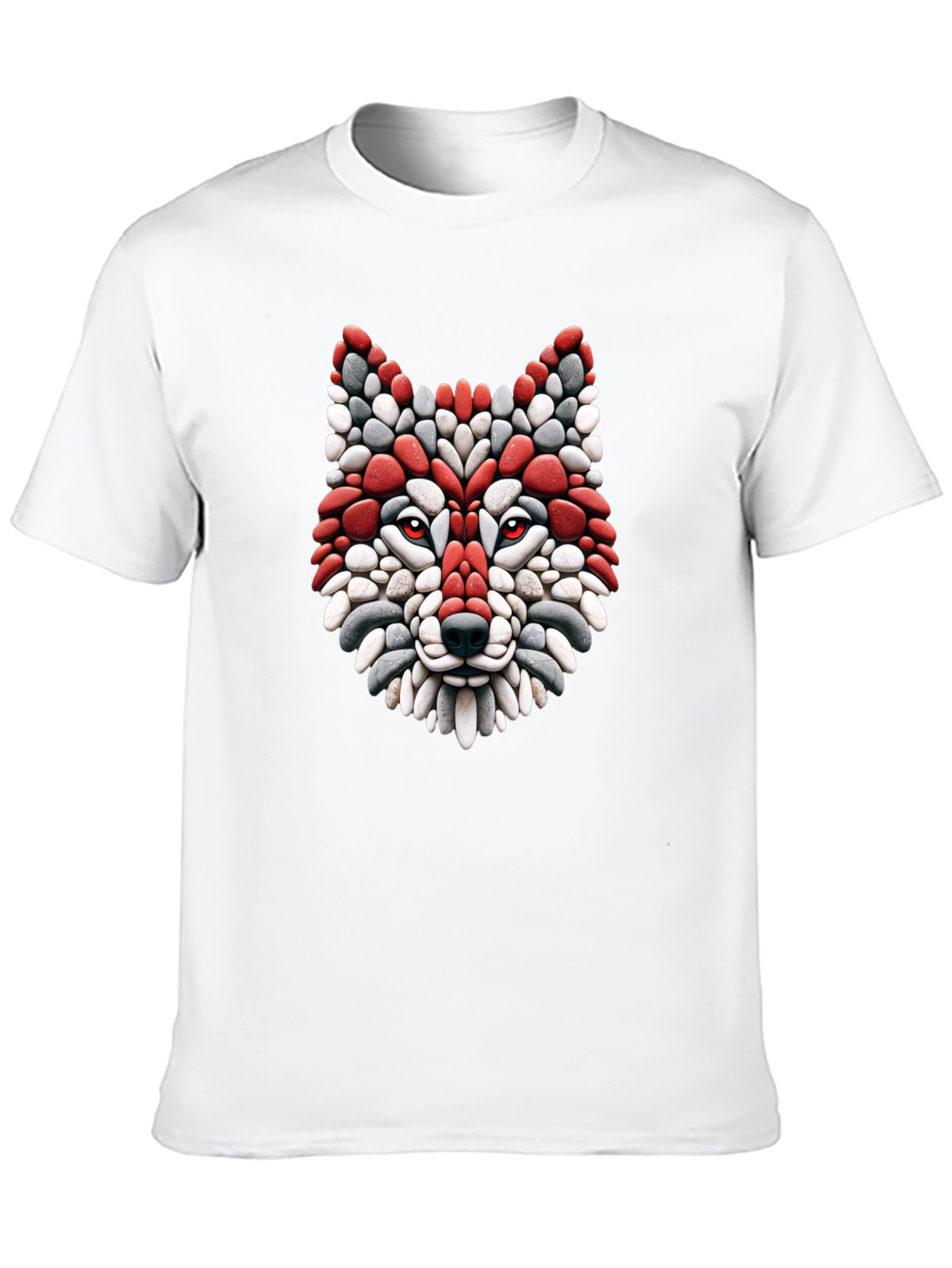 Black Wolf Mosaic Graphic Tee - Stylish Black T-Shirt view 10