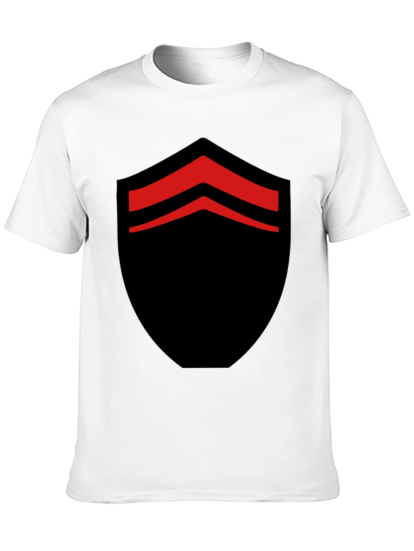 Black Bold Black T-Shirt with Red Chevron Design view 10