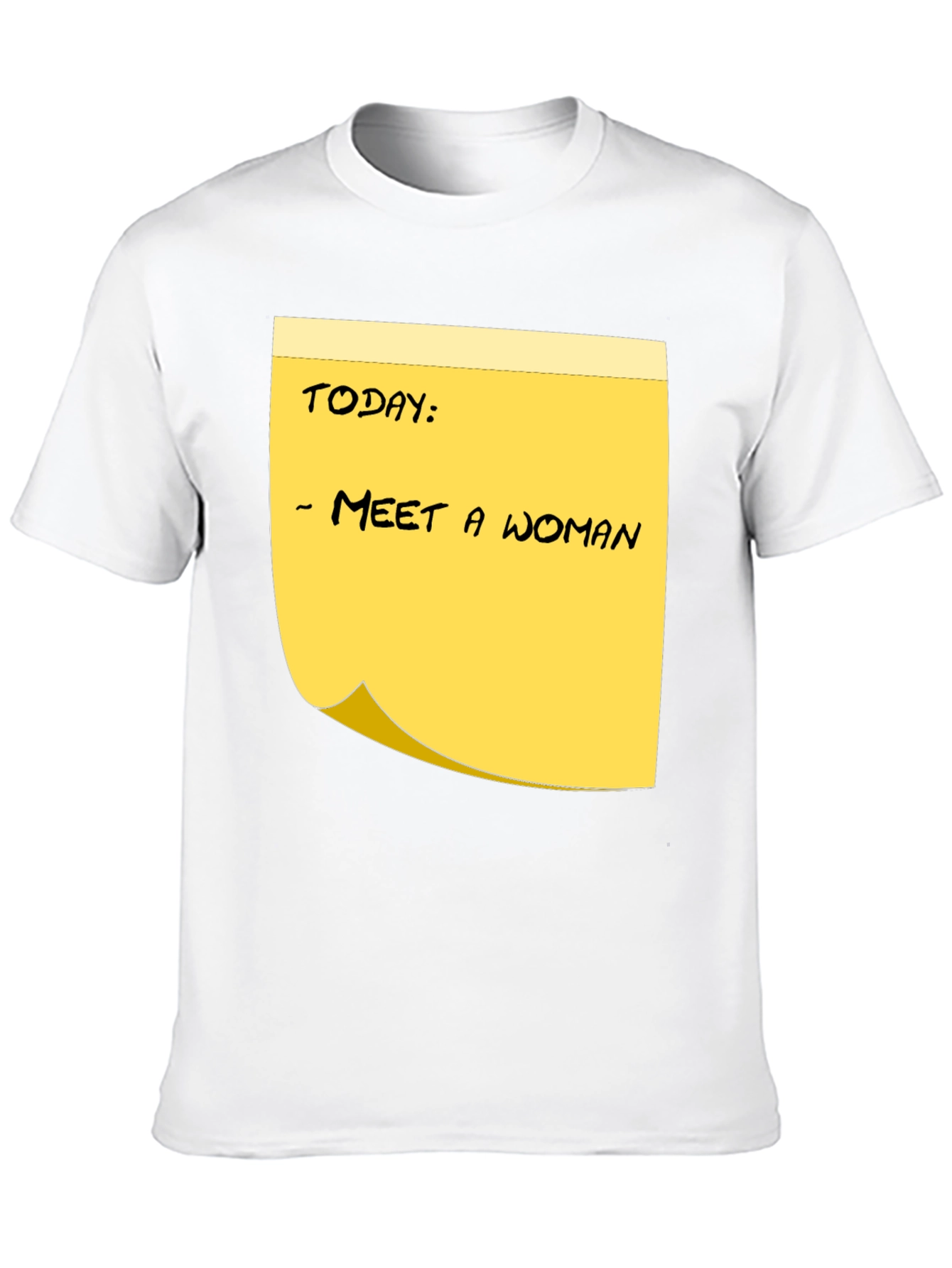 Black Meet a Woman T-Shirt - Funny Humor Note view 10