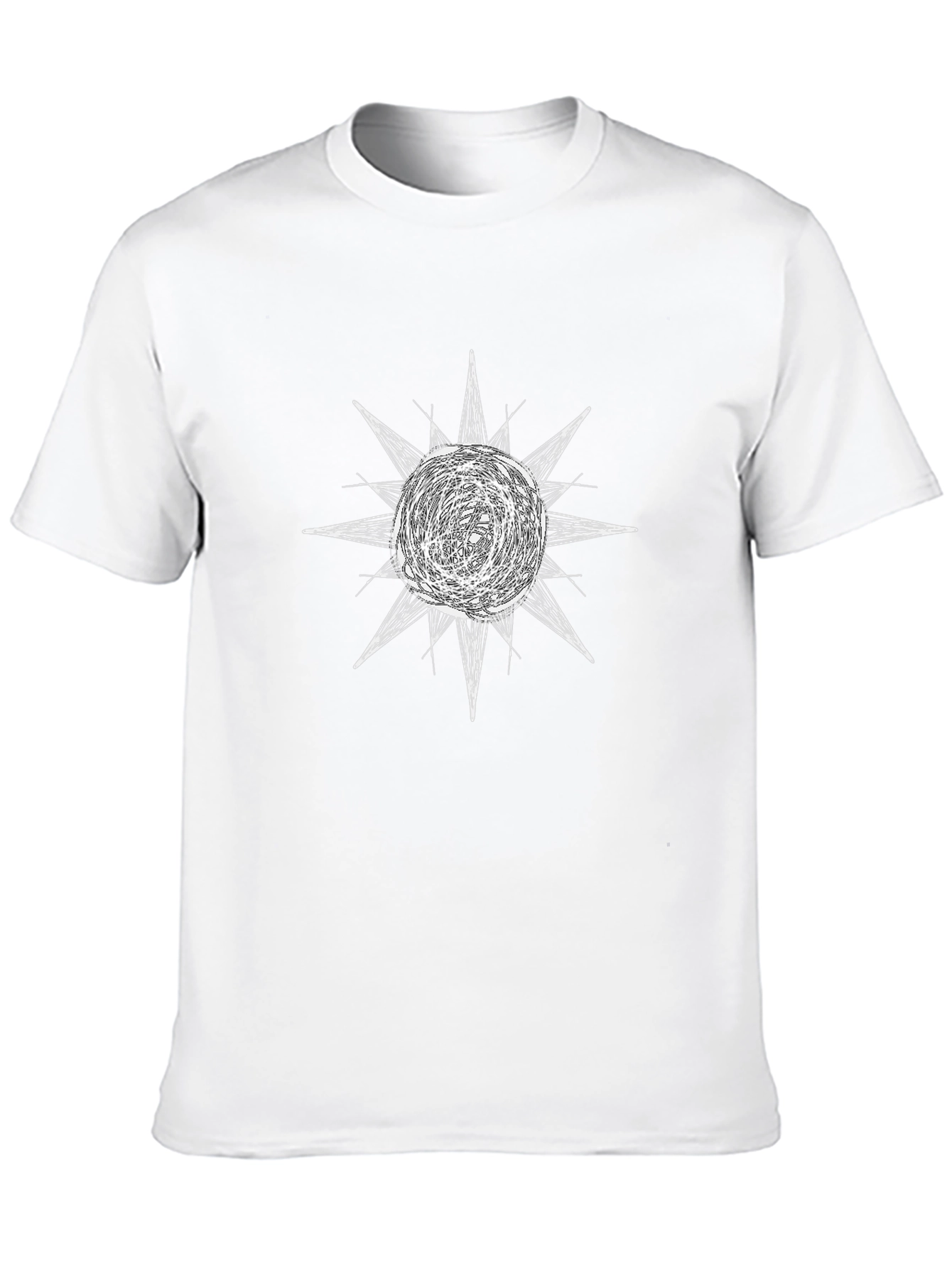 Black Abstract Sun Graphic Black T-Shirt view 10