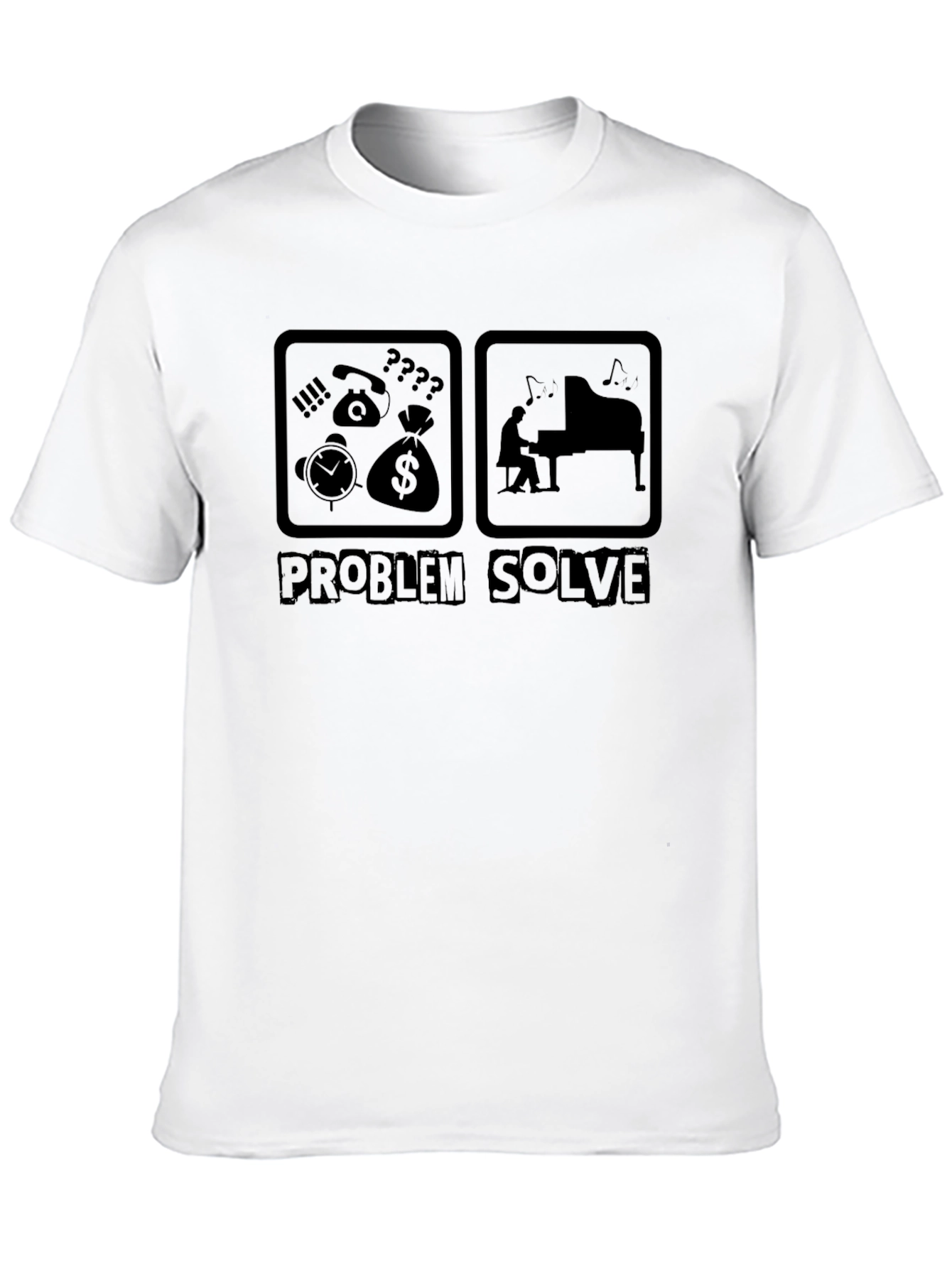 Black Problem Solver Black Graphic Tee view 10