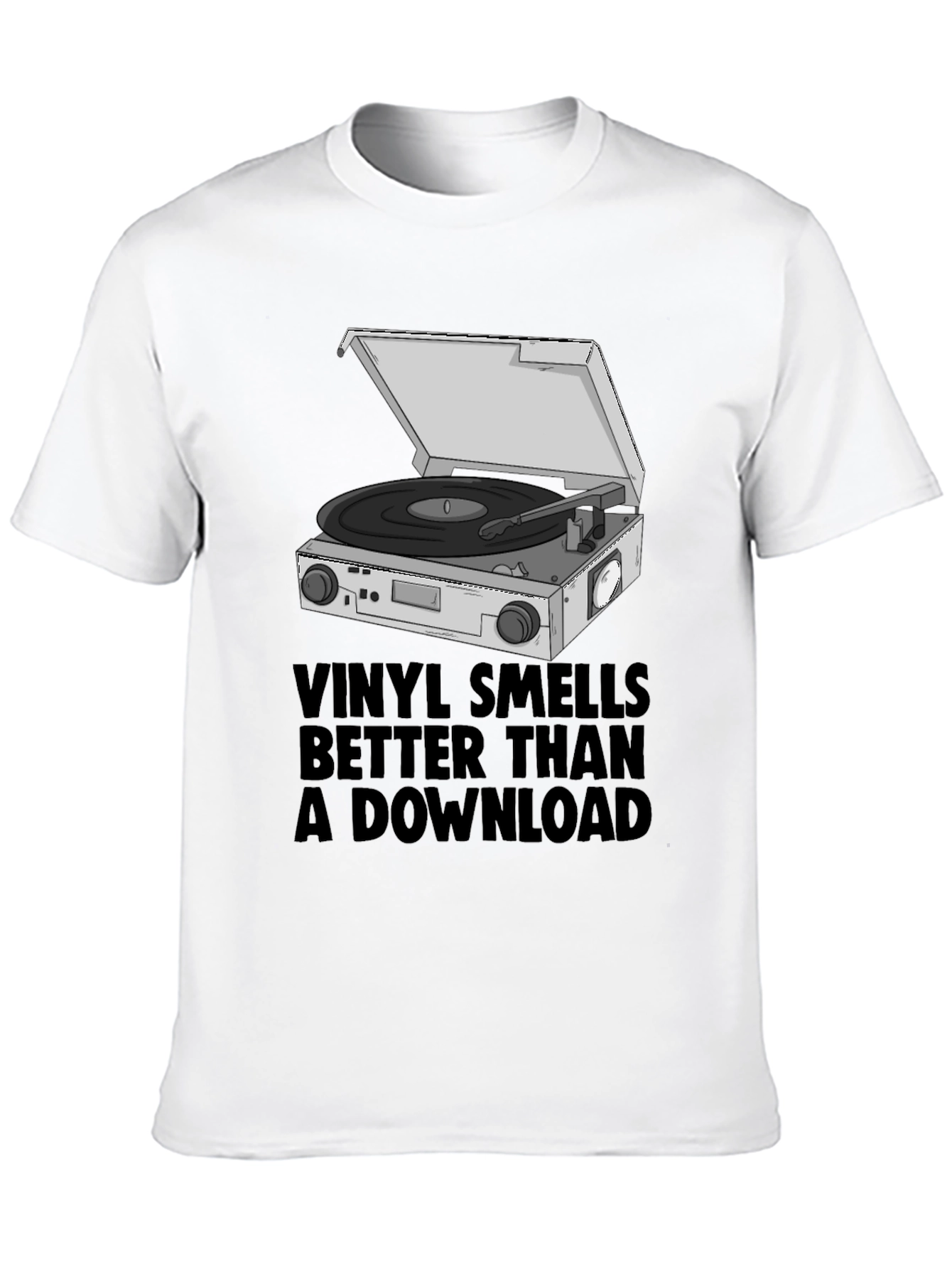 Black Vinyl Smells Better T-Shirt view 10