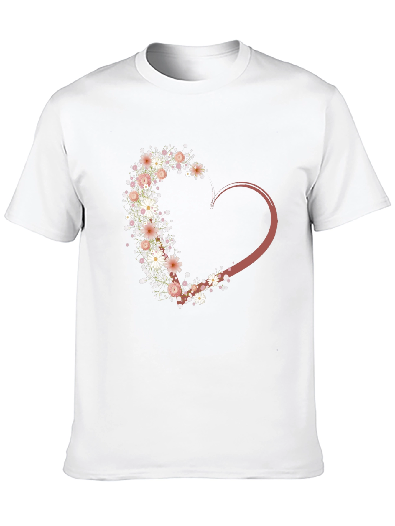 Black Floral Heart Graphic Tee - Stylish Casual Wear view 10
