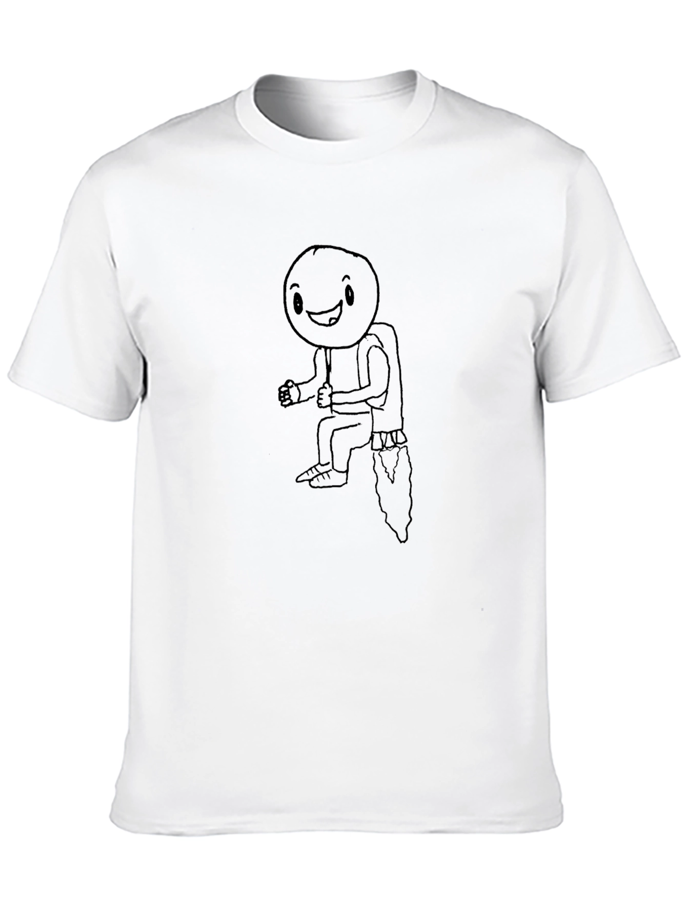 Black Funny Jetpack Cartoon T-Shirt view 10