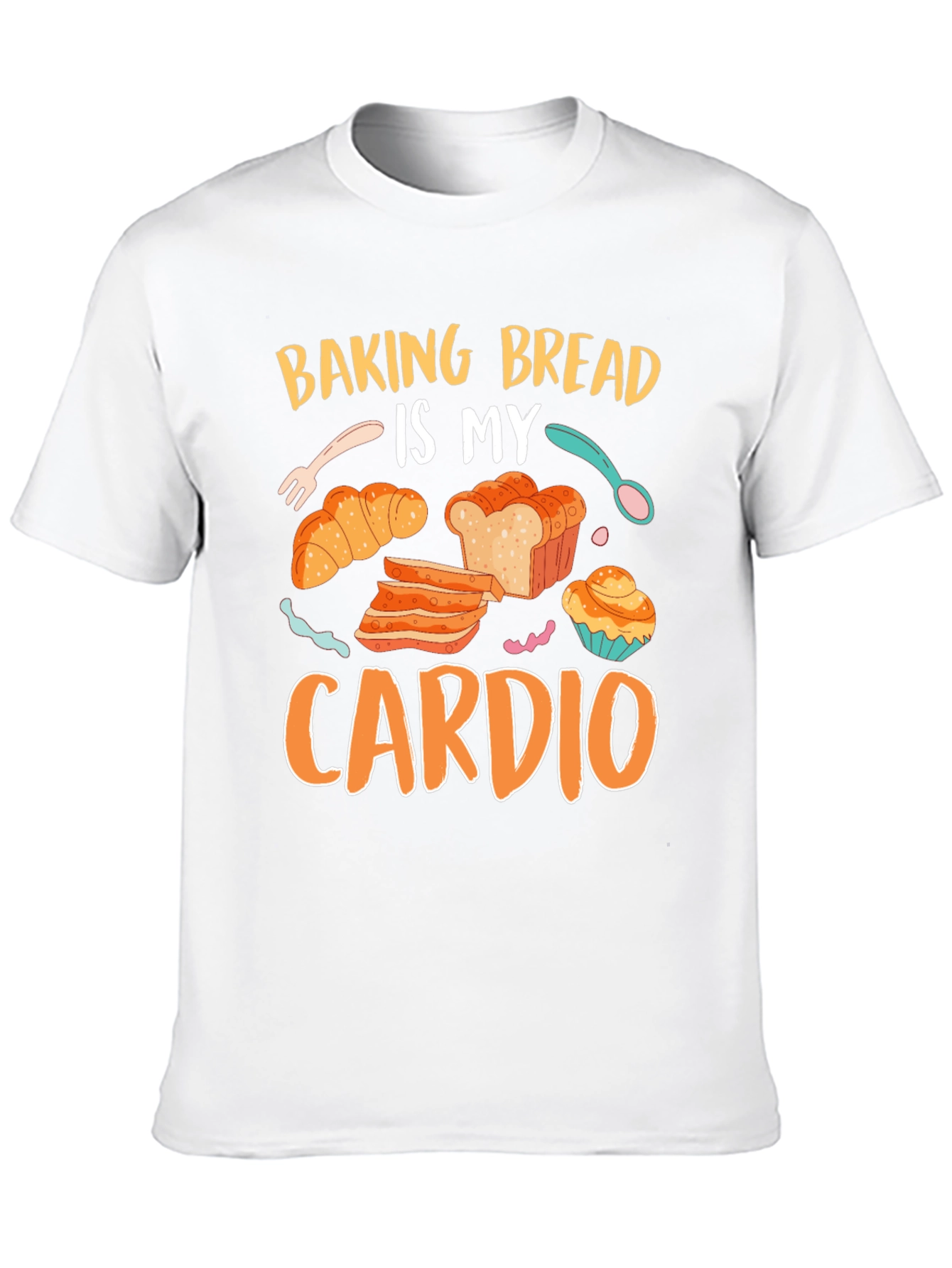 Black Baking Bread Is My Cardio Graphic Tee view 10