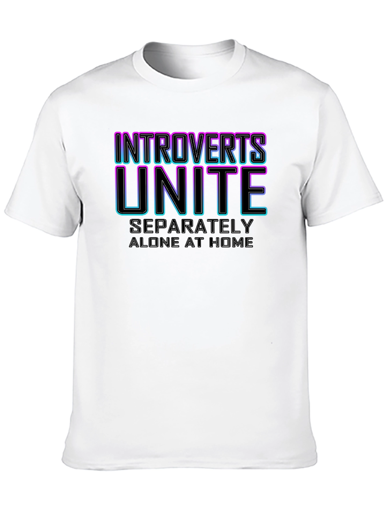 Black Introverts Unite Black T-Shirt view 10