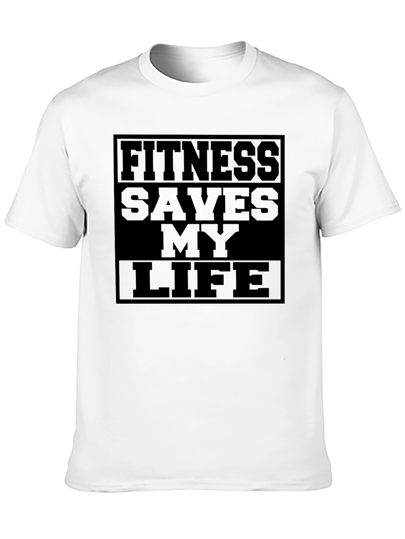 Black Fitness Saves My Life T-Shirt - Black Gym Motivation Tee view 10