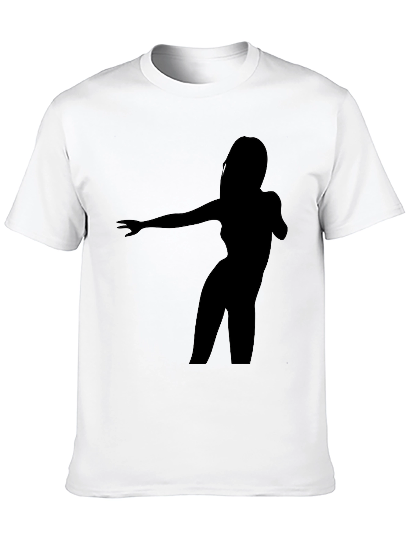 Black Silhouette Dancer Graphic Tee - Black Cotton Blend view 10