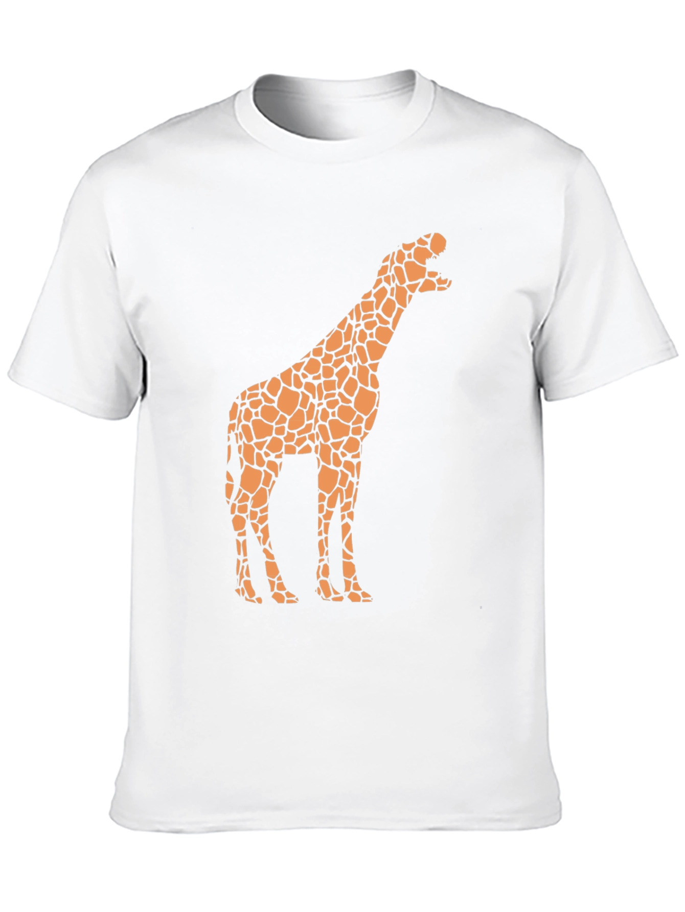 Black Giraffe Print Black T-Shirt - Novelty Design view 10