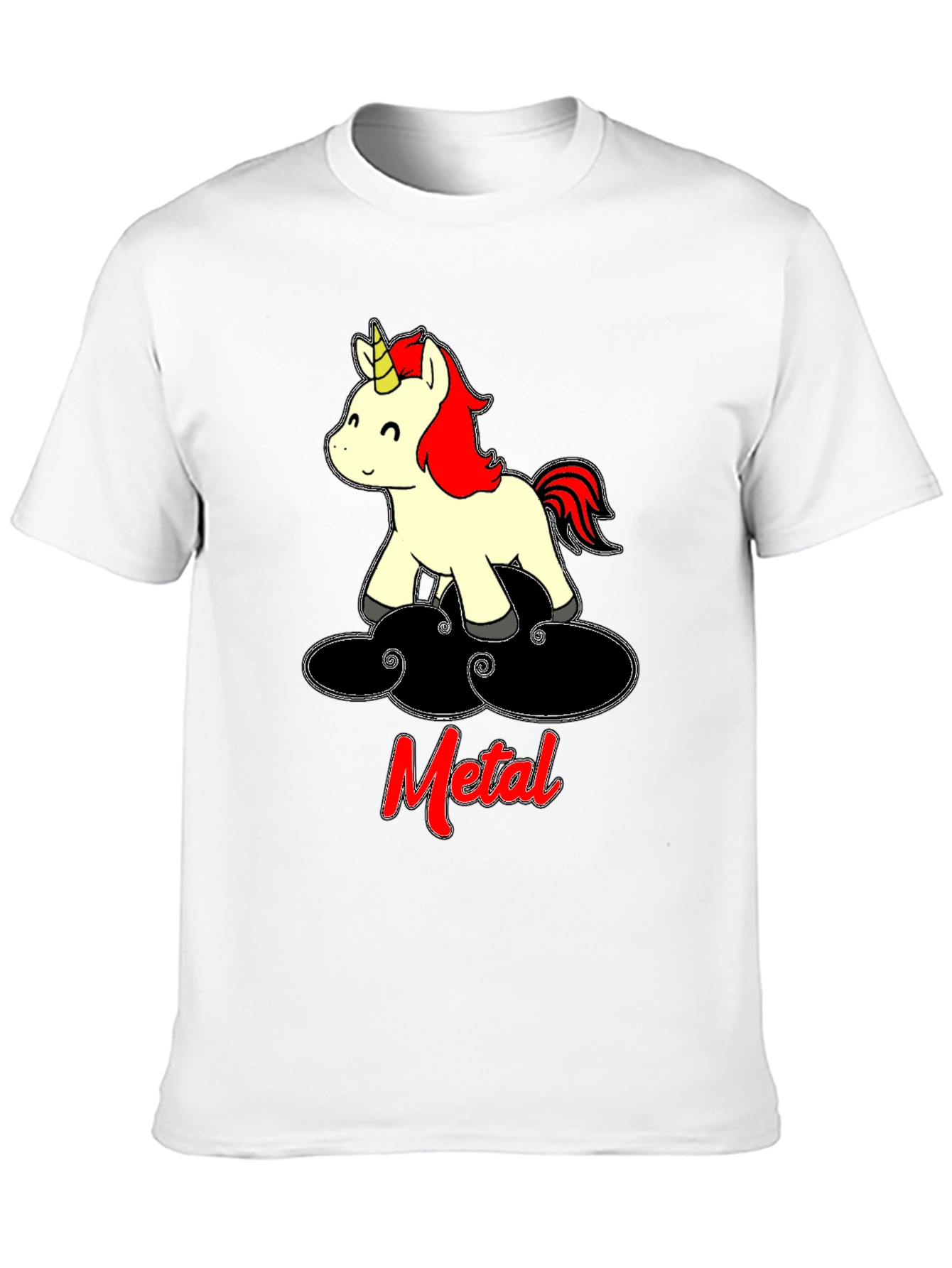 Black Metal Unicorn T-Shirt - Black Cotton Tee view 10