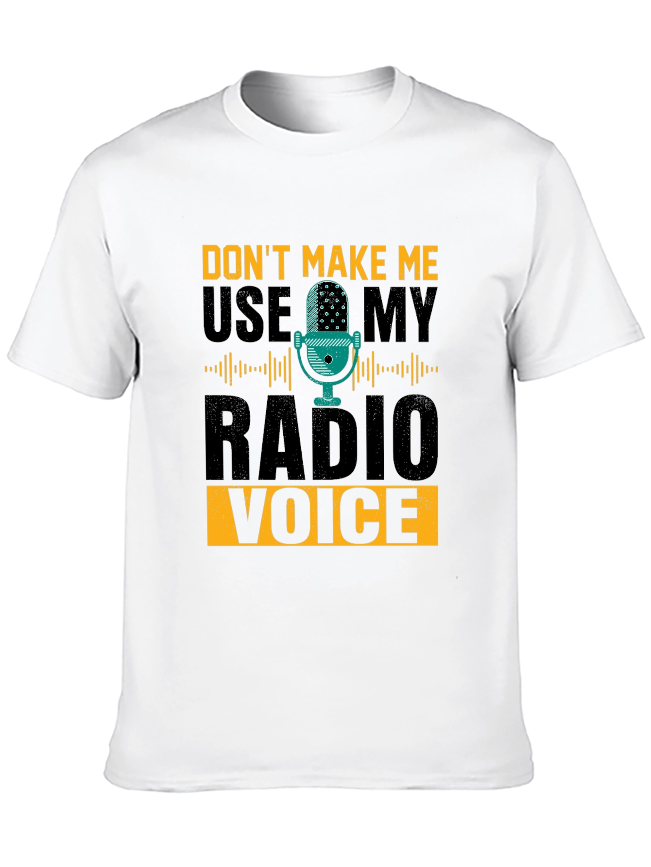 Black Radio Voice T-Shirt - Funny DJ Broadcaster Tee view 10