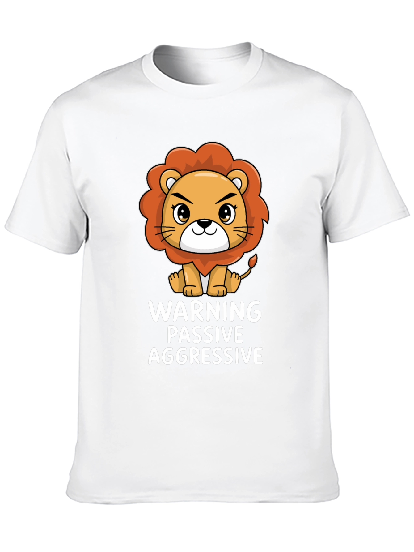 Black Warning Passive Aggressive Lion T-Shirt view 10