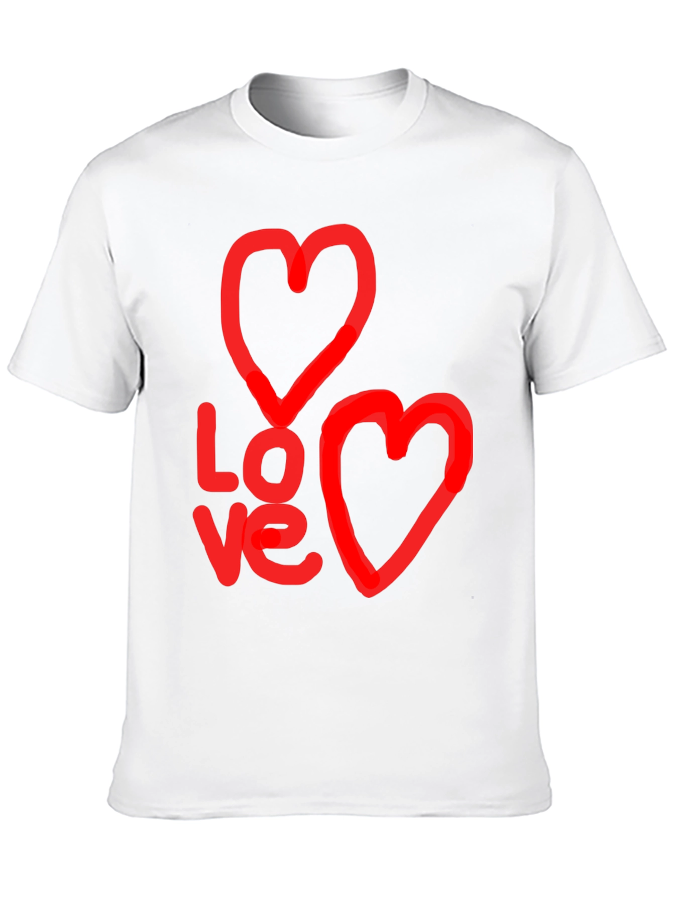 Black Love Graphic Black T-Shirt with Heart Designs view 10