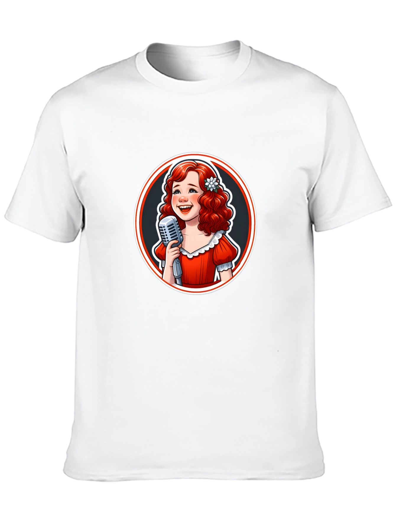 Black Retro Singer Graphic Tee - Black Cotton T-Shirt view 10