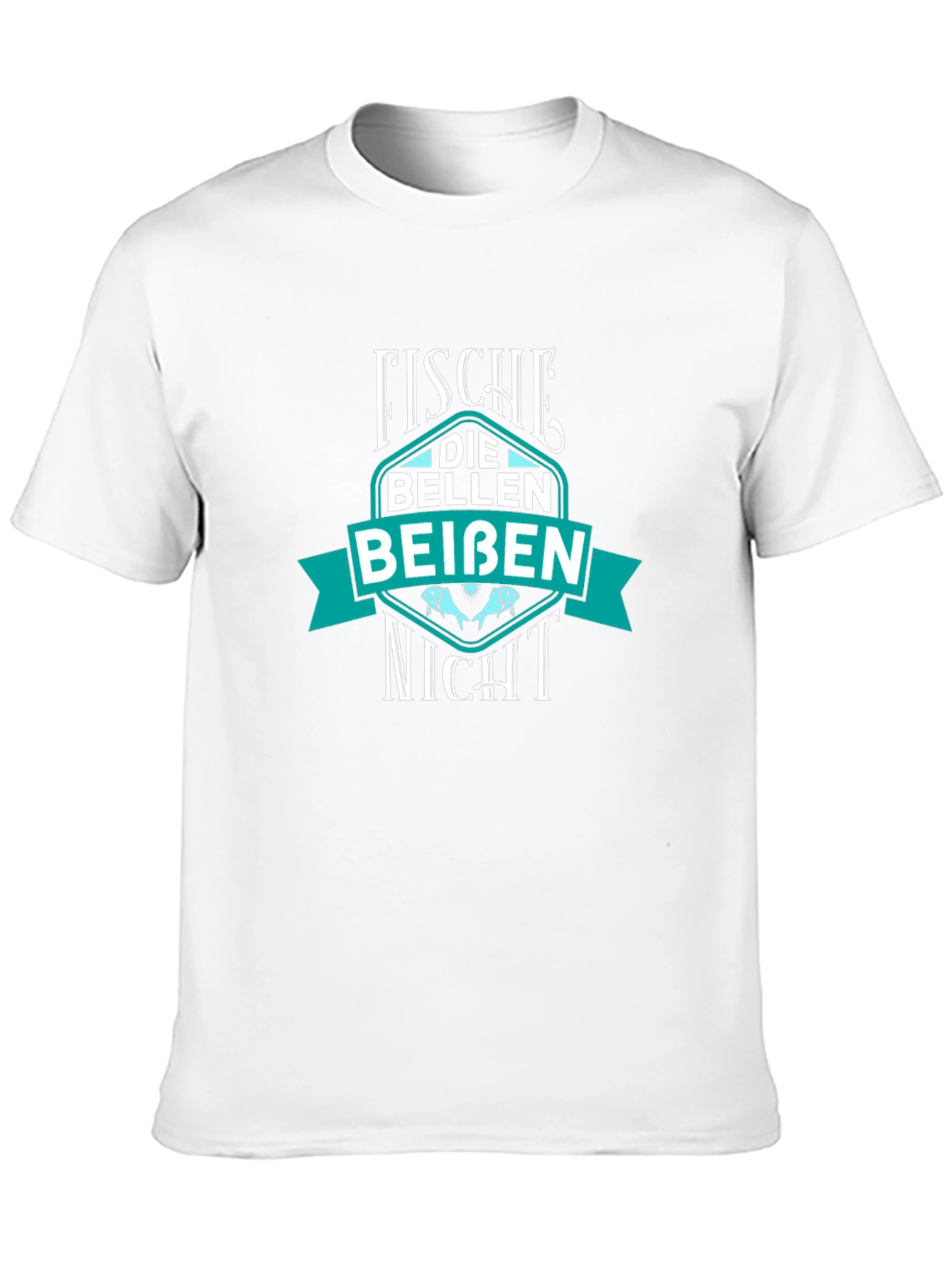 Black Funny German Saying T-Shirt: "Fische Die Bellen Beissen Nicht" view 10