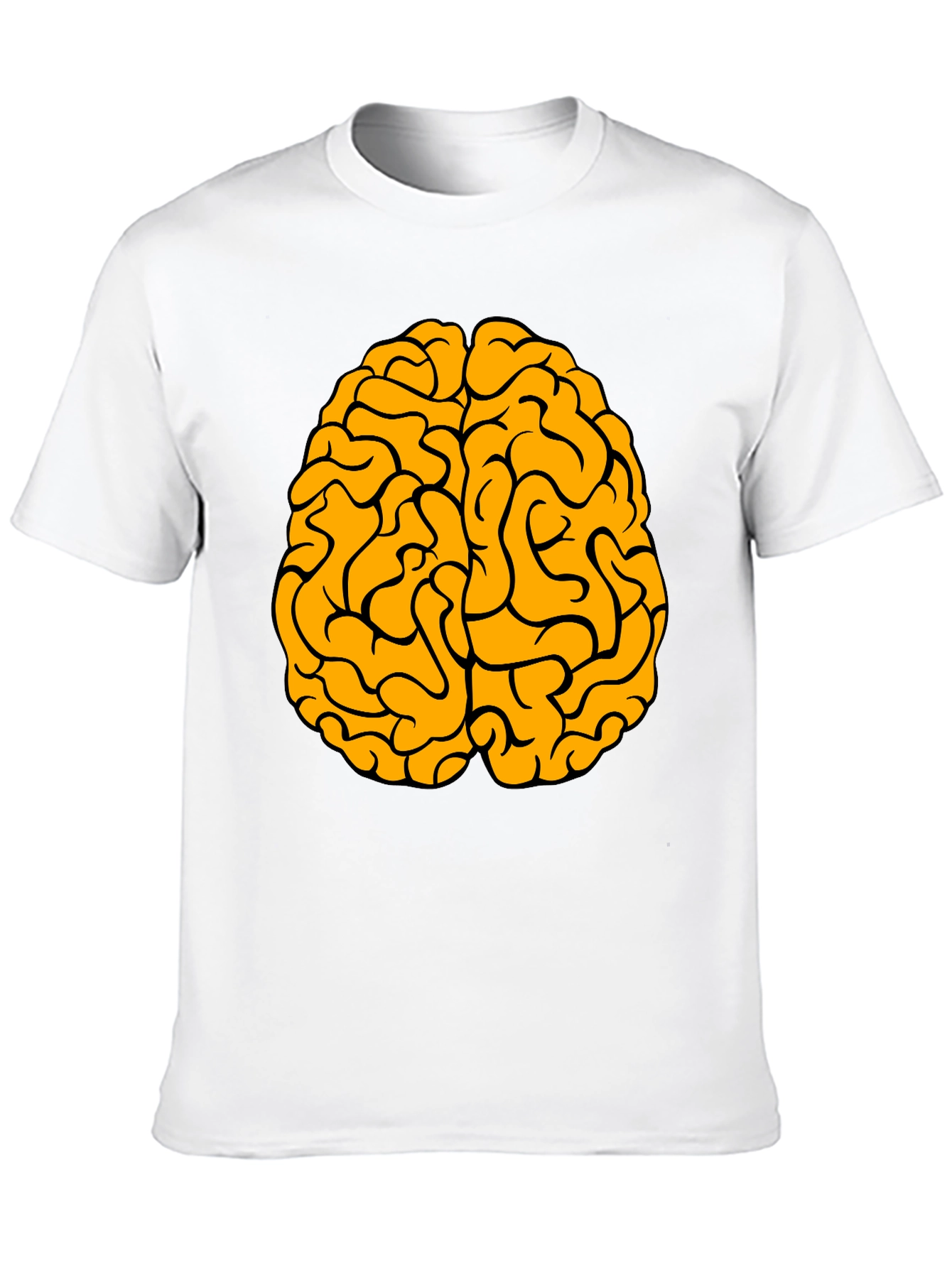 Black Brain Graphic Tee - Black Cotton Crew Neck T-Shirt view 10