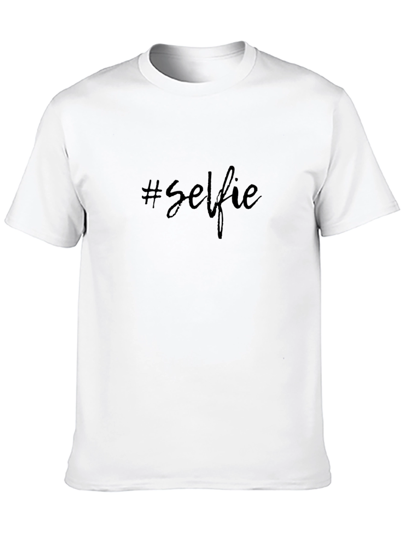 Black Selfie T-Shirt - Black Crew Neck Tee view 10