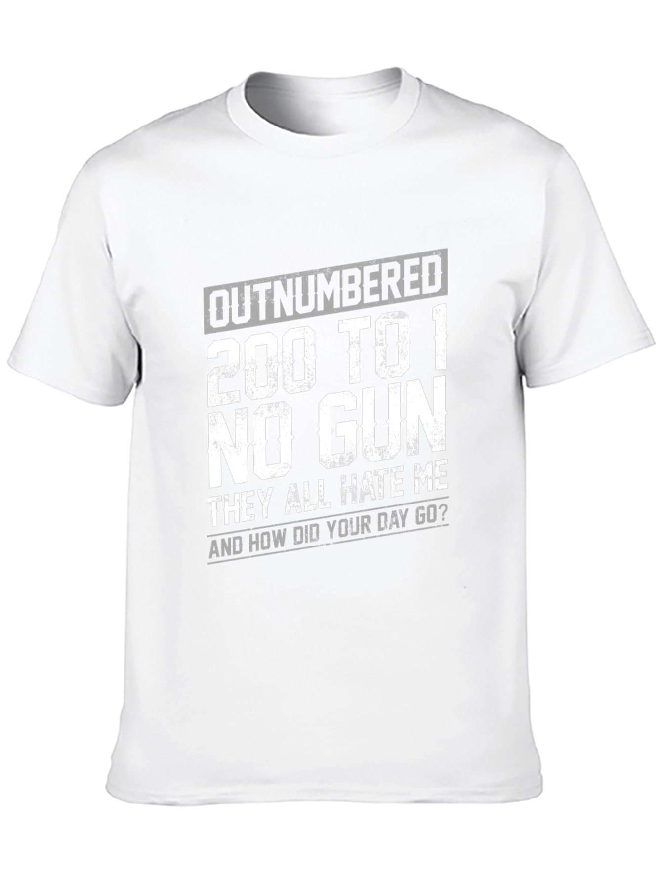 Black Outnumbered 200 to 1 Funny Graphic Tee view 10